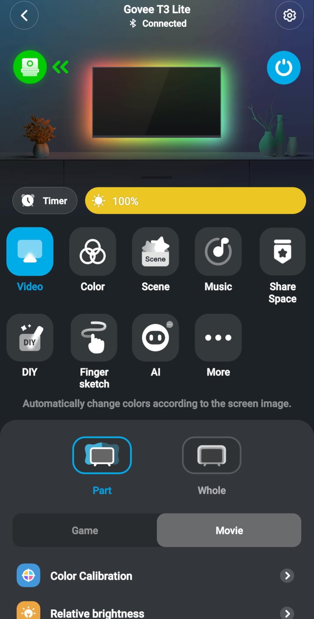 Govee TV Backlight 3 Lite with Fish-Eye Correction Function Sync to 55-65 Inch TVs, 11.8ft RGBICW Wi-Fi LED Strip Lights with Camera, 4 Colors in 1 Lamp Bead, Voice and APP Control, Adapter customer photo 2