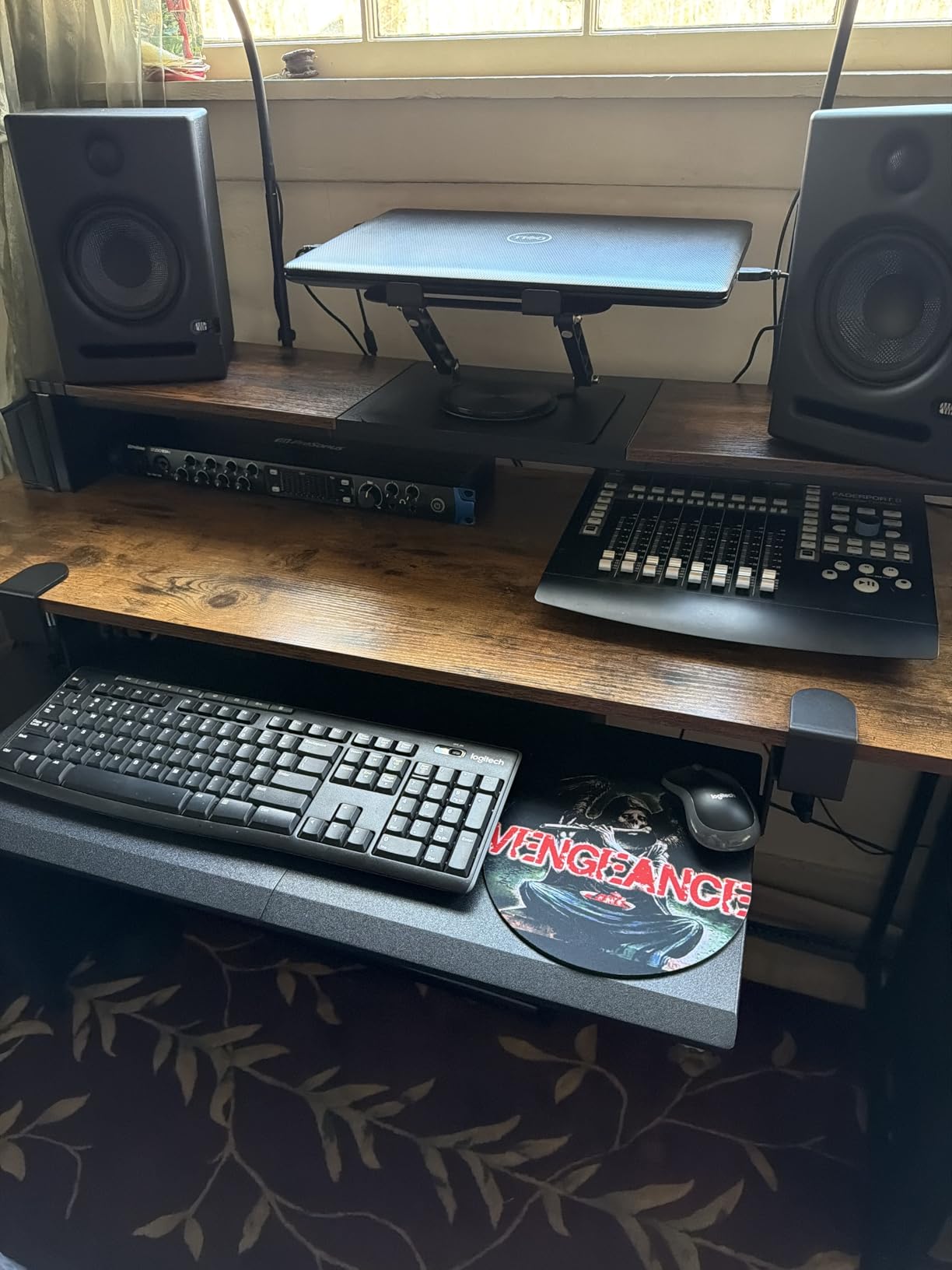 HUANUO Keyboard Tray Under Desk, Pull Out Keyboard Tray with C Clamp Mount, 26.5