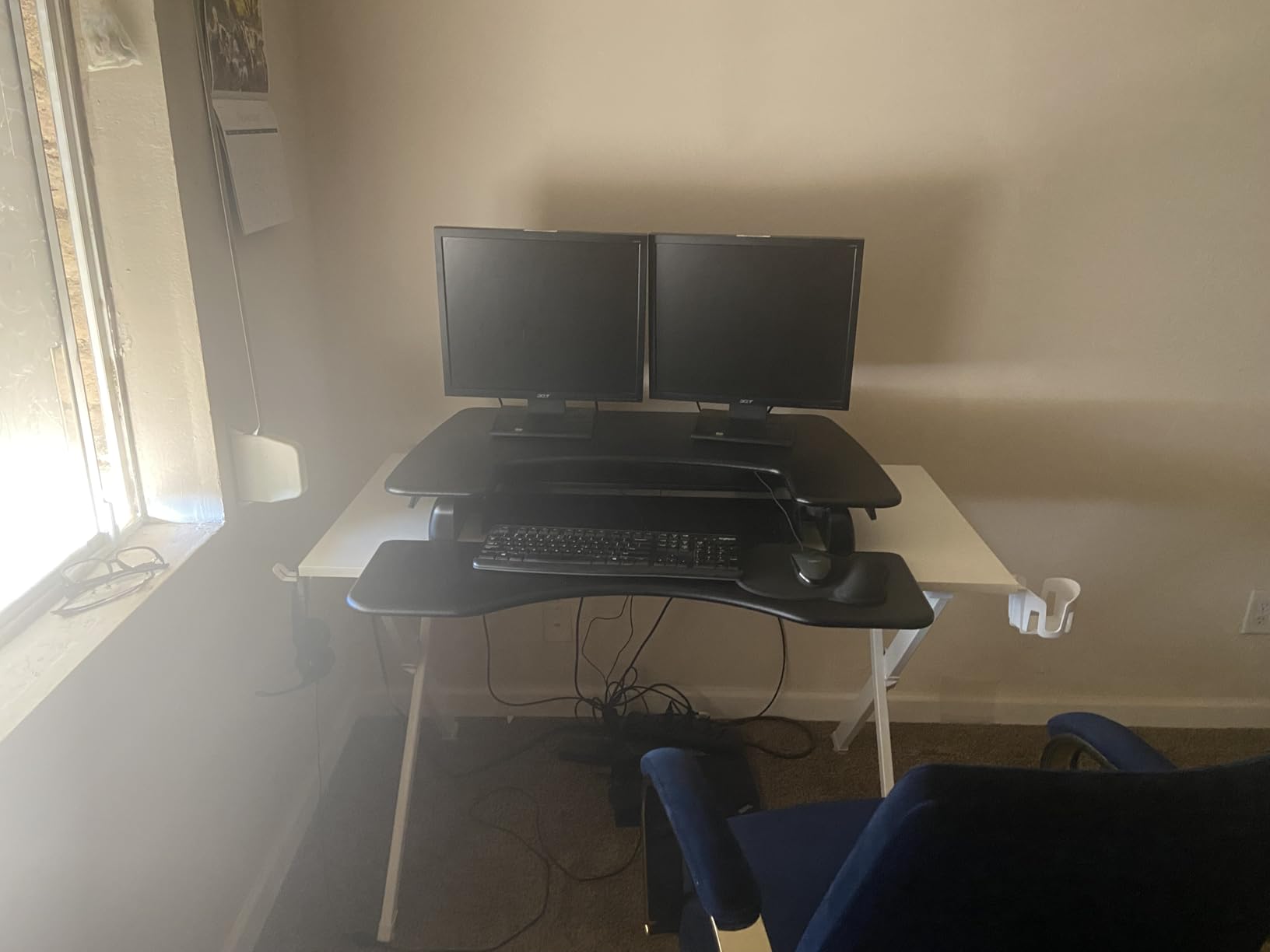 Vari Varidesk Pro Plus 36 Standing Desk Converter for Home Office - 11 Height Settings + Spring-Loaded Lift, 2 Tier Design with Keyboard Tray, Fits Tables 26.5