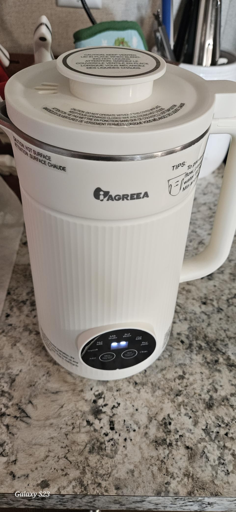 8-IN-1 IAGREEA Nut Milk Maker Machine, 35 oz Soy Milk Maker, Oat, Soy, Plant Based and Dairy Free Beverages, Juice, 2H Keep Warm Countertop Blender, 10 Blades, 12H Delay Start, BPA-Free, Self-Cleaning customer photo 2