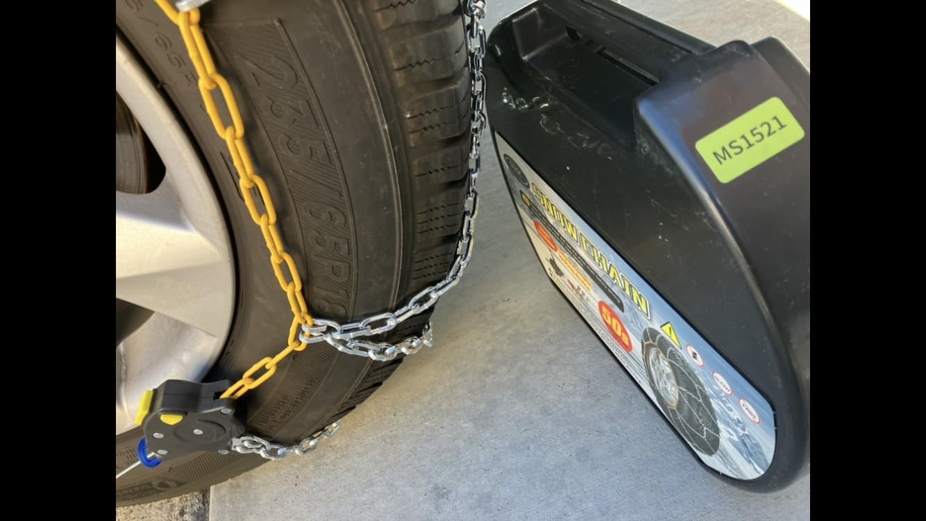 DEDC Snow Chains for SUV Tire Chains Compatible with Tesla Model Y Cars 1 Min Quick Fit Easy Chainsaw Reusable Universal Emergency Traction Chain - Set of 2 MS1521 customer photo 1