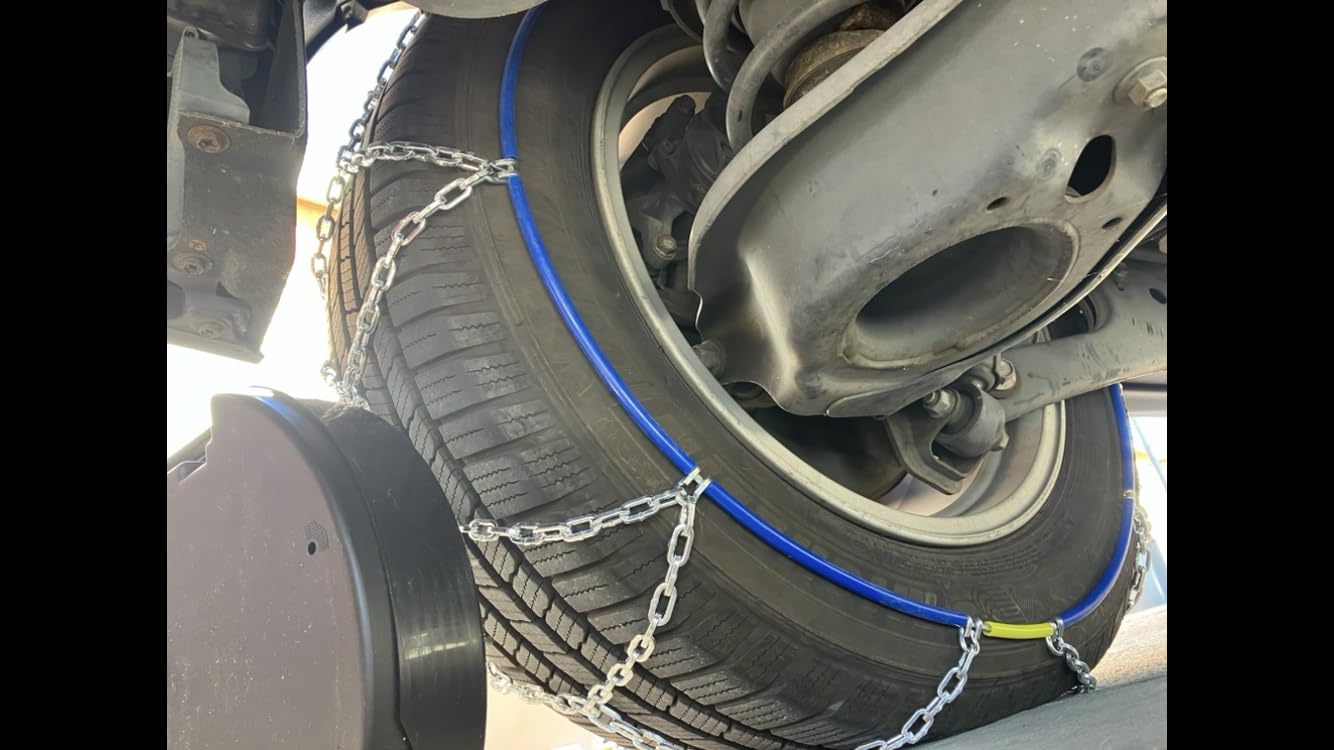 DEDC Snow Chains for SUV Tire Chains Compatible with Tesla Model Y Cars 1 Min Quick Fit Easy Chainsaw Reusable Universal Emergency Traction Chain - Set of 2 MS1521 customer photo 2