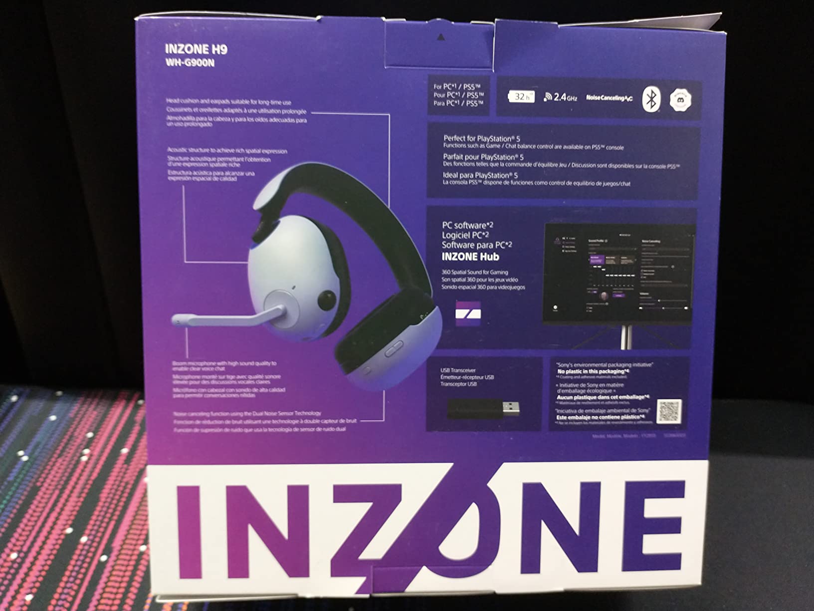 Sony INZONE H9 Gaming Headset, Wireless Noise Canceling Bluetooth Headset with Microphone, 360 Spatial Sound, for PC and PS5 (WH-G900N), Black customer photo 1