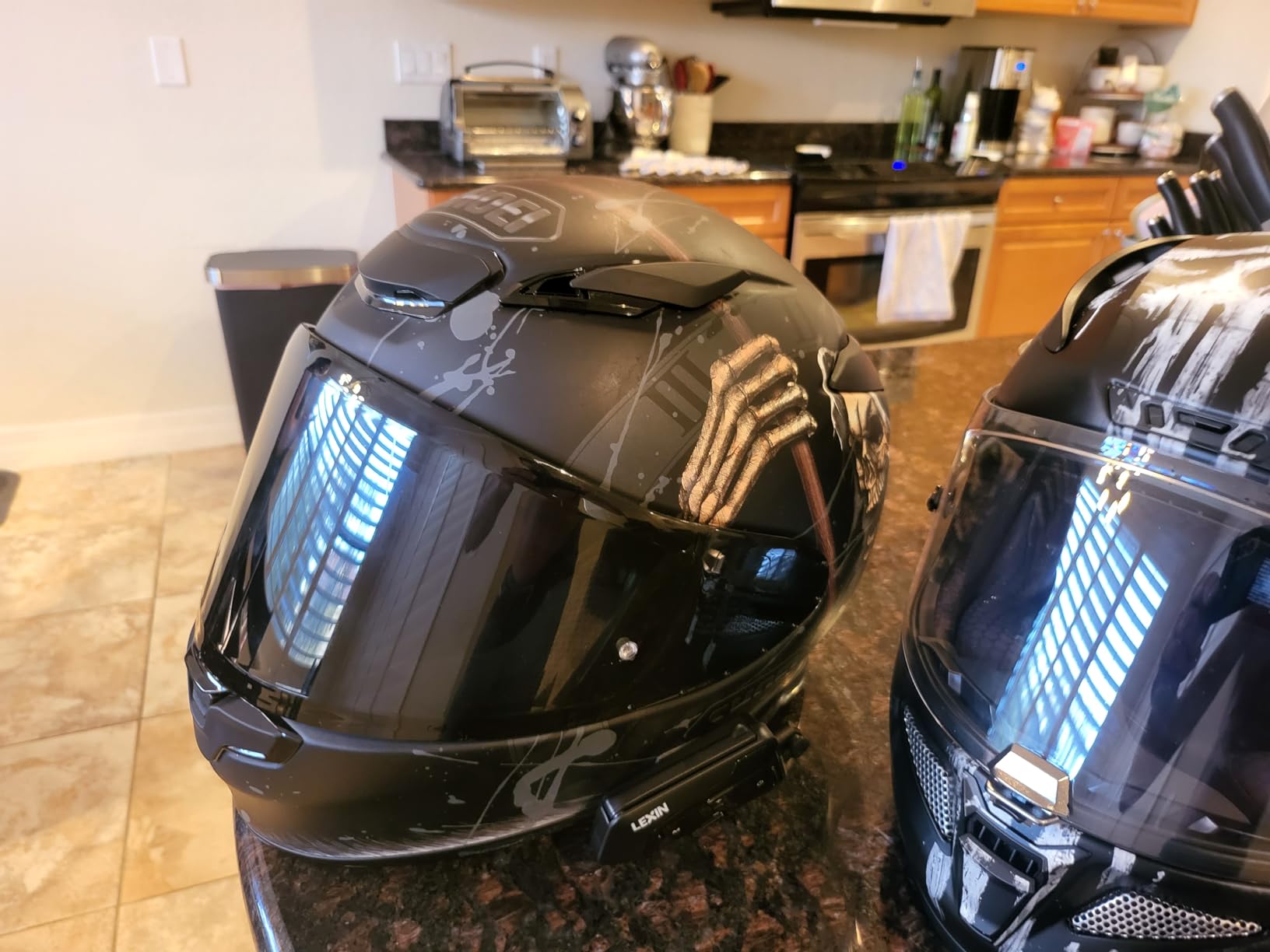 LEXIN MeshCom Motorcycle Bluetooth Headset, 24 Riders Mesh Helmet Communication System with Audio Multitasking/Music Sharing/1100mAh Battery/FM Radio/Noise Reduction/IP67 Waterproof, 1 Pack customer photo 1