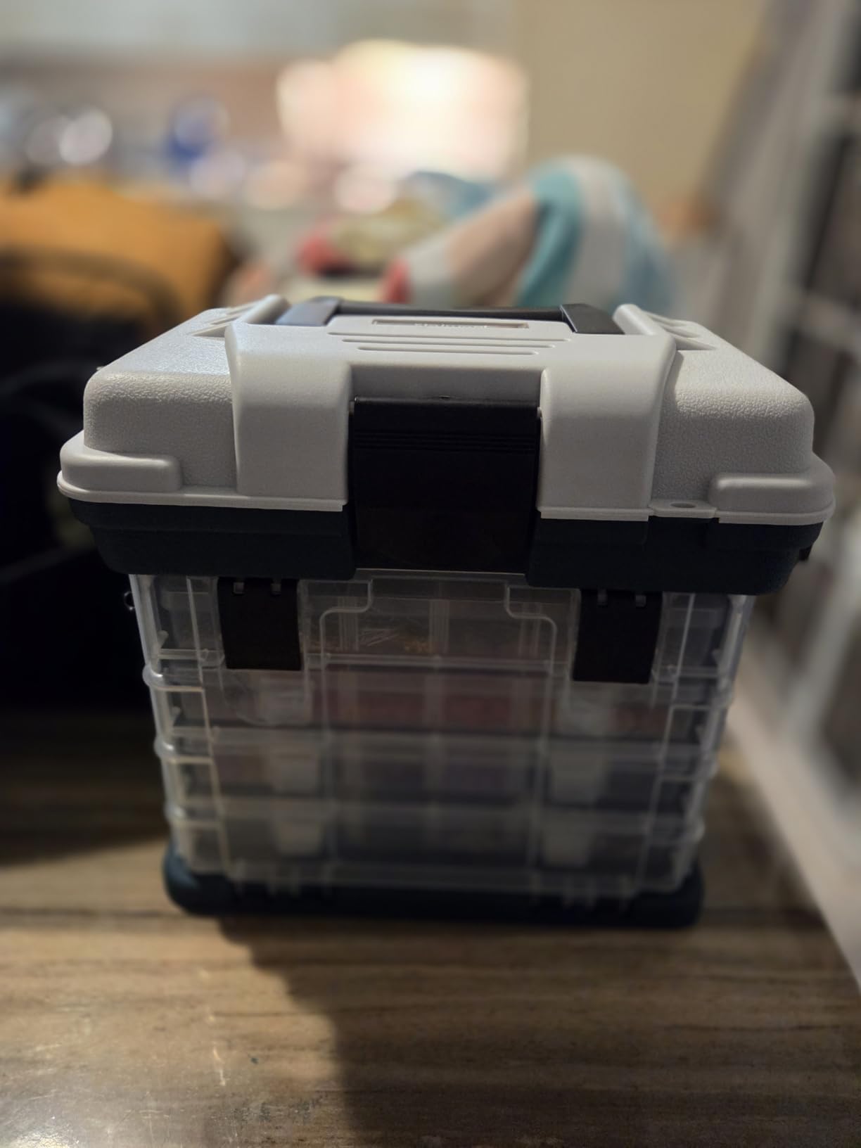 Portable Tool Box - Small Parts Organizer with Drawers and Customizable Compartments for Hardware, Fishing Tackle, Beads, or Crafts by Stalwart (Gray) customer photo 1