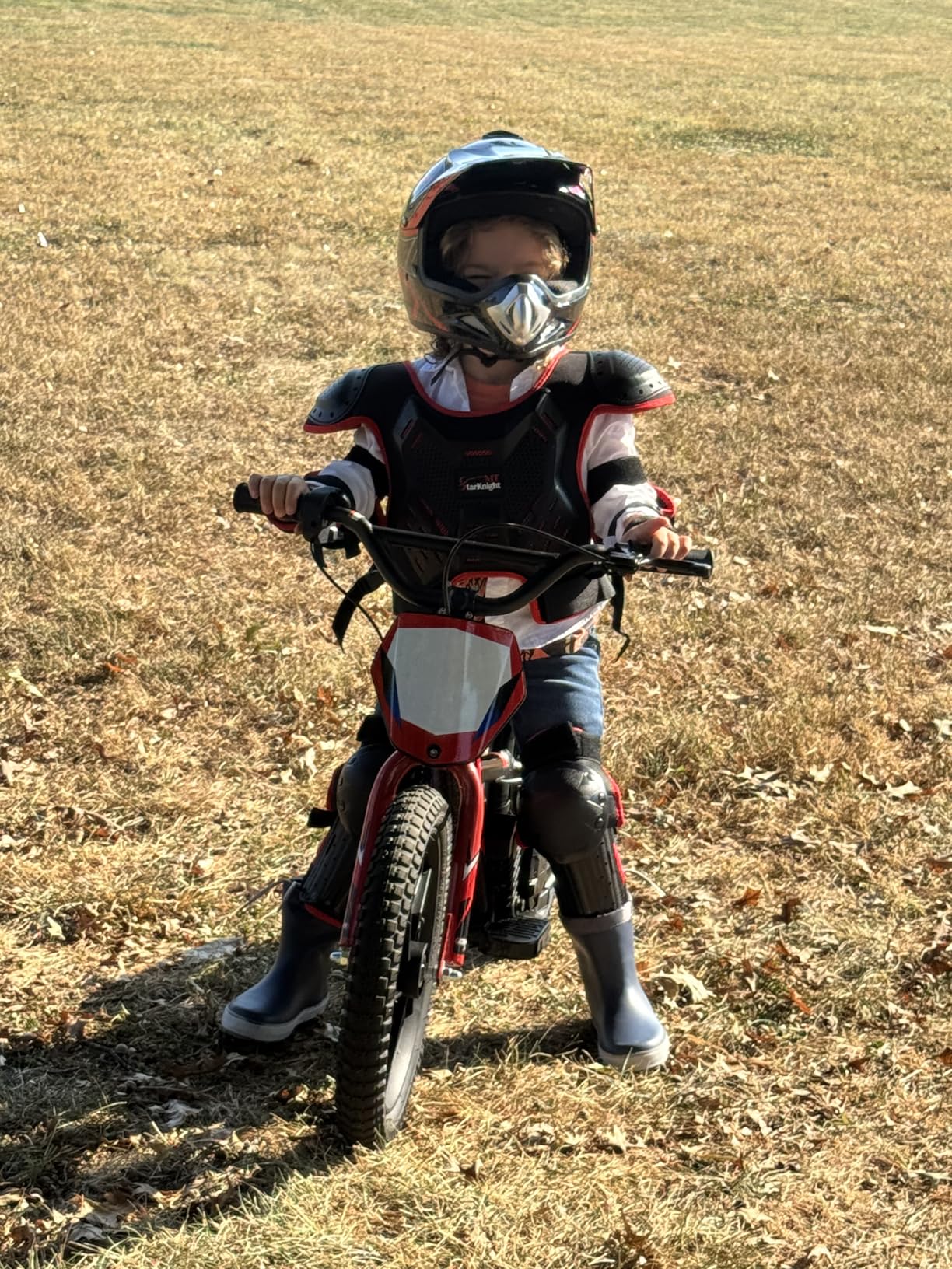 AIII Lightweight Electric Dirt Bike for Kids, 170/340W Electric Motorcycle Up to 10/12MPH, 24V Detachable Battery, Hand-Operated Dual Brakes Electric Balance Bike for Ages 3-6/5-12 customer photo 2