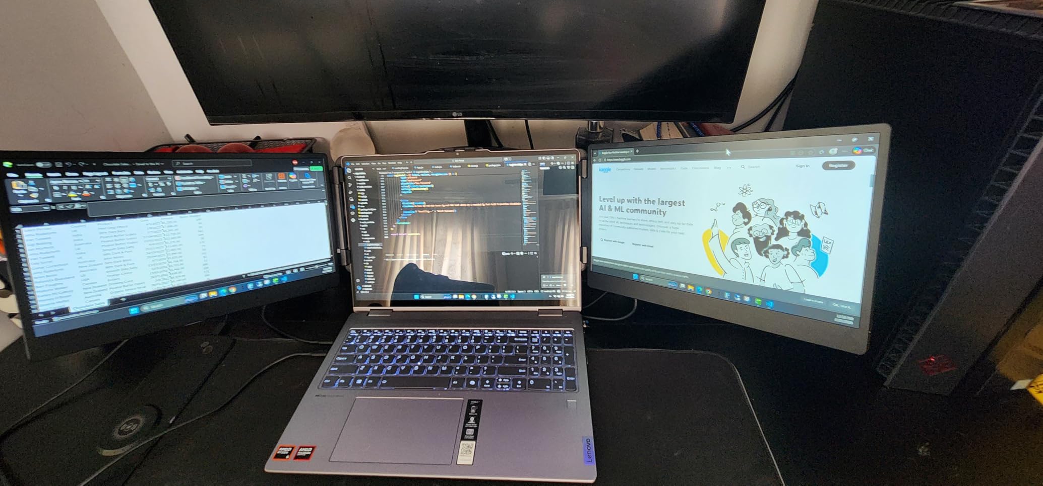 CIDETTY Laptop Screen Extender, 14'' FHD 1080P IPS Ultra-Thin Dual/Triple Monitor Display, HDMI/USB-C Plug-Play Portable Monitor for Laptop, Built-in Speakers(Mac, Win, Android) customer photo 1