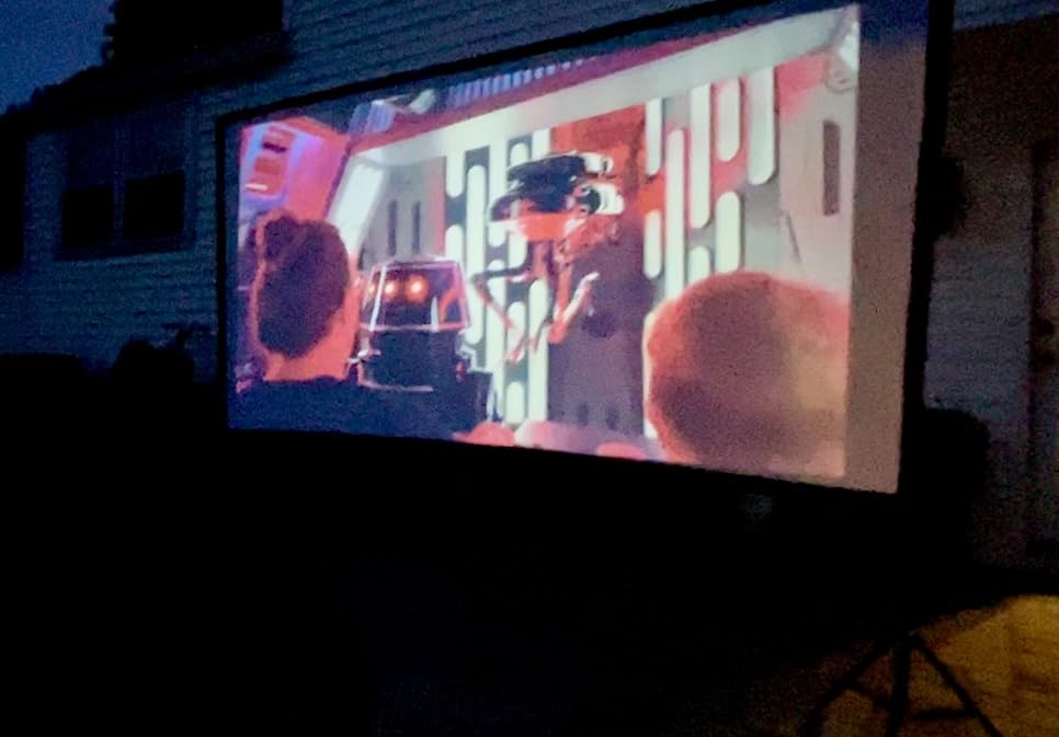 Projector Screen with Stand, Towond 120 inch Portable Movie Screen Indoor Outdoor 16:9 HD Front Rear Projection Screen with Carry Bag Wrinkle-Free customer photo 1