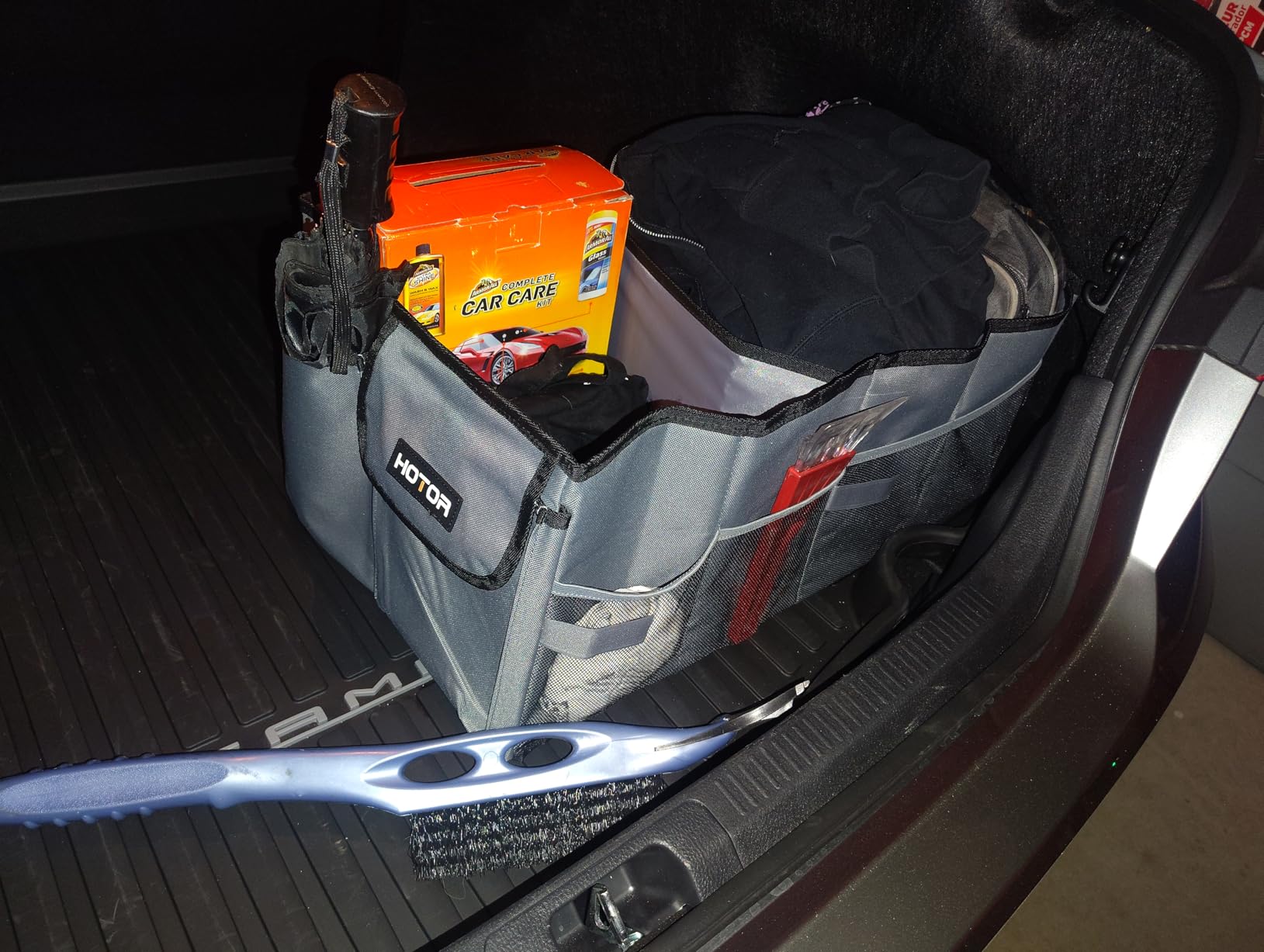 HOTOR Trunk Organizer - Car Organizer, Foldable Trunk Organizer for SUVs & Sedans, Sturdy Car Organization with 2 Compartments customer photo 2