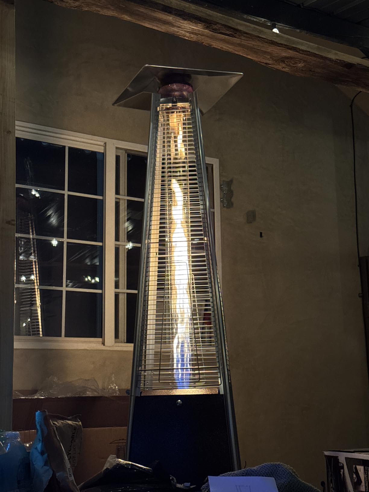 FOOWIN Patio Heater, 48,000 BTU Outdoor Pyramid Propane Heater with Quartz Glass Tube, Bronze customer photo 2