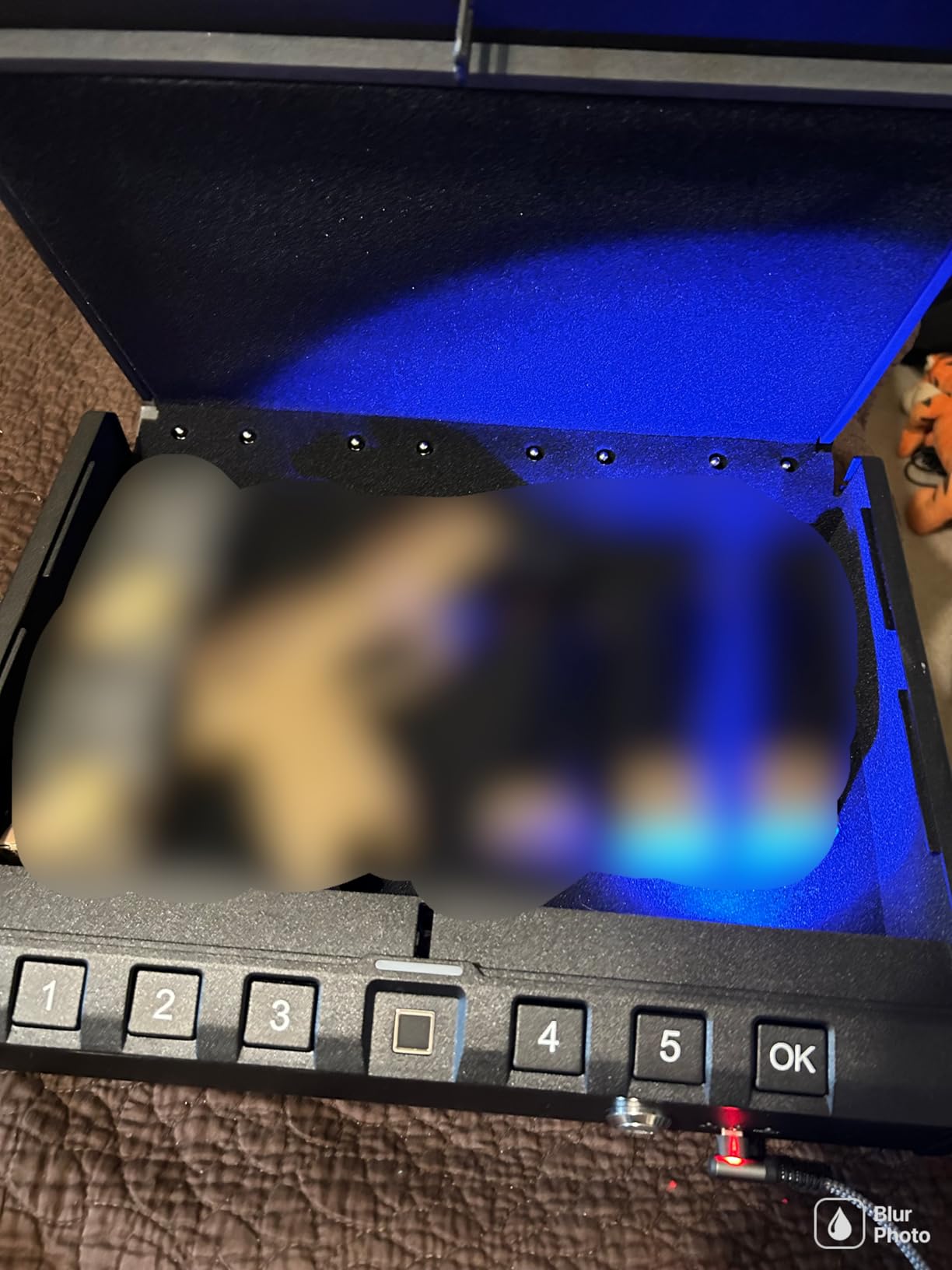 ONNAIS Iron PRO Biometric Fingerprint Gun Safe for Handgun, Swift Entry Gun Lock Box Featuring with Interior Light and Emergency Power Supply, Pistol Safes for Home, Nightstand, Bedside, and Car customer photo 1