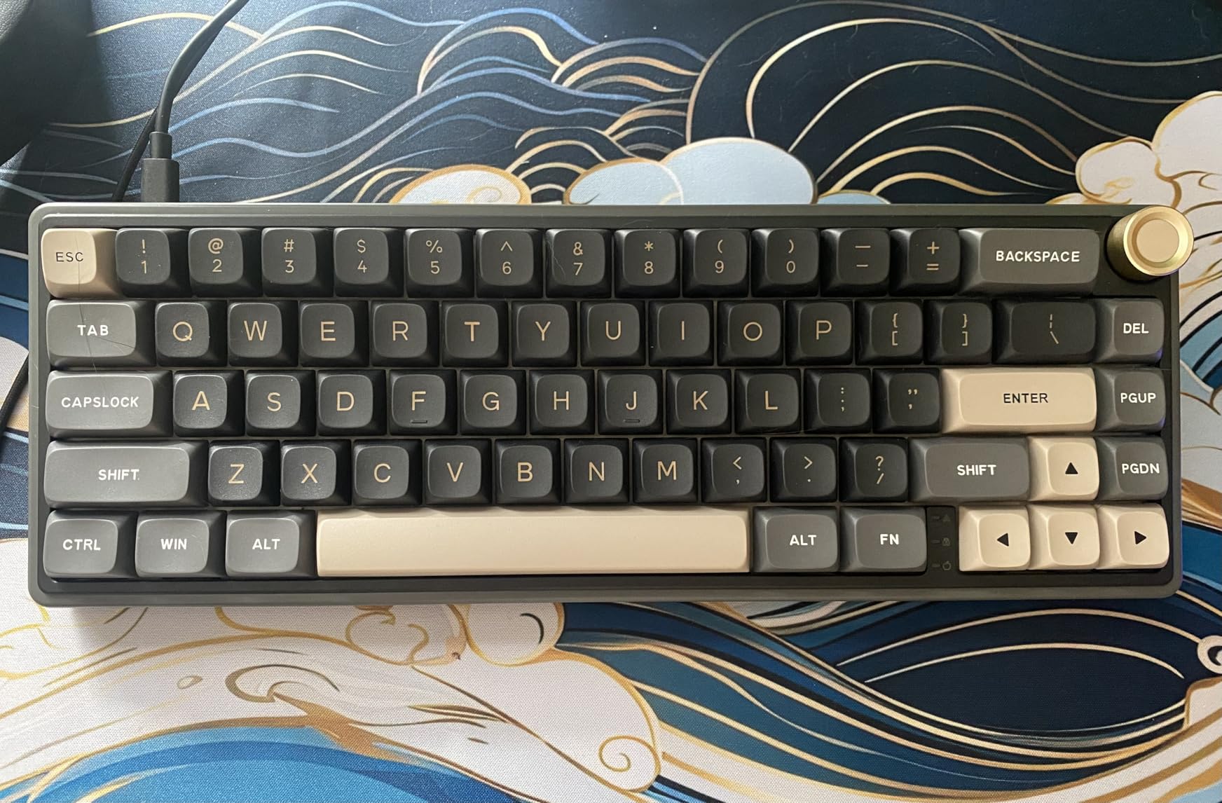 RK ROYAL KLUDGE R65 Wired Mechanical Keyboard, 60% Percent Creamy Gaming Keyboard Gasket Mount RGB Backlit with Programmable Knob, MDA Profile PBT Keycaps, QMK/VIA, Hot Swappable Linear Switch, Cyan customer photo 1