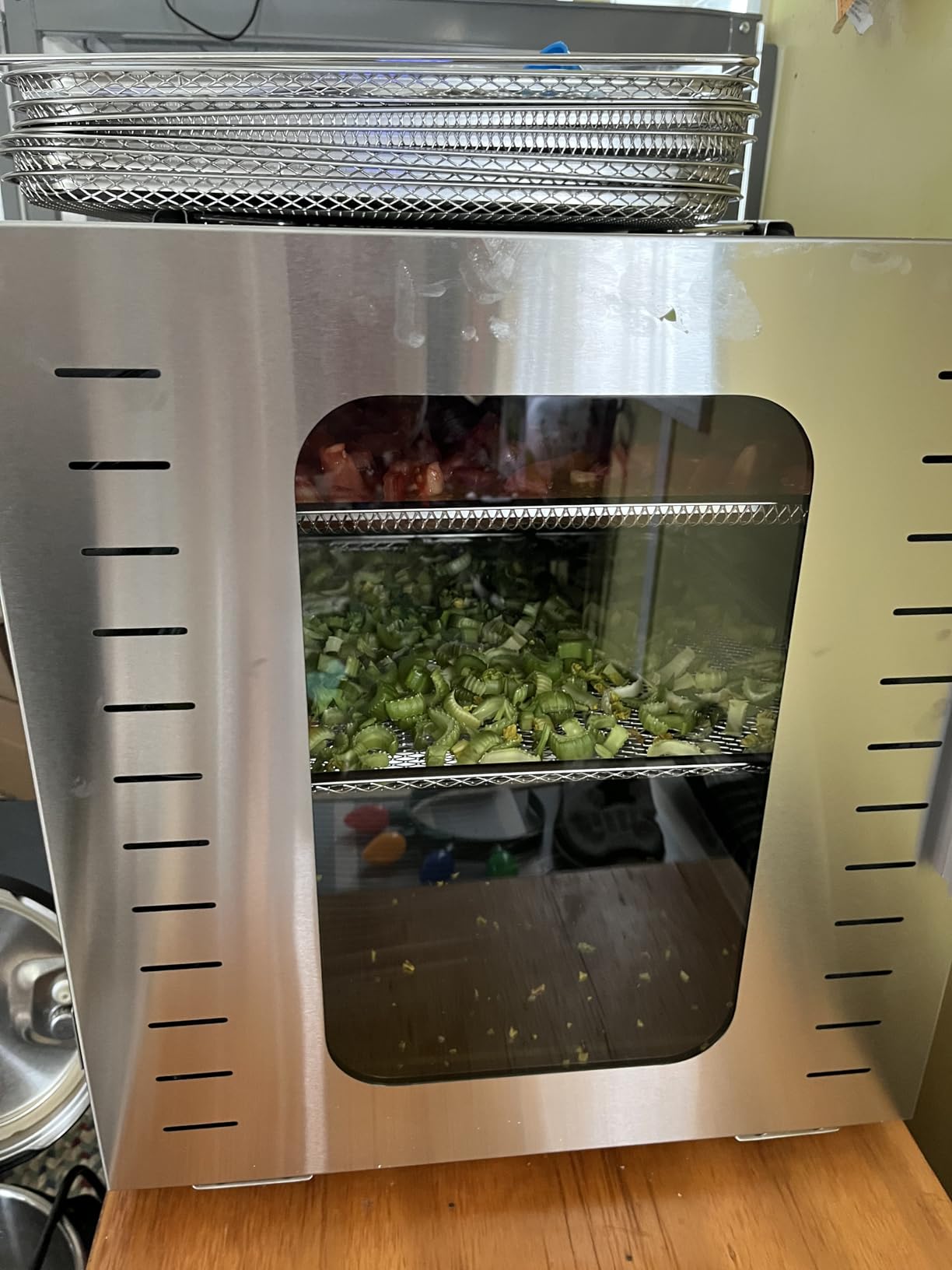 Commercial Large 12 Trays Food Dehydrator, Usable Area up to 22.67ft², 1200W Full Stainless Steel Dryer Machine, up to 190℉ Temperature, for Meat, Fruit, Veggies, Beef, Herbs, Pet Foods customer photo 1