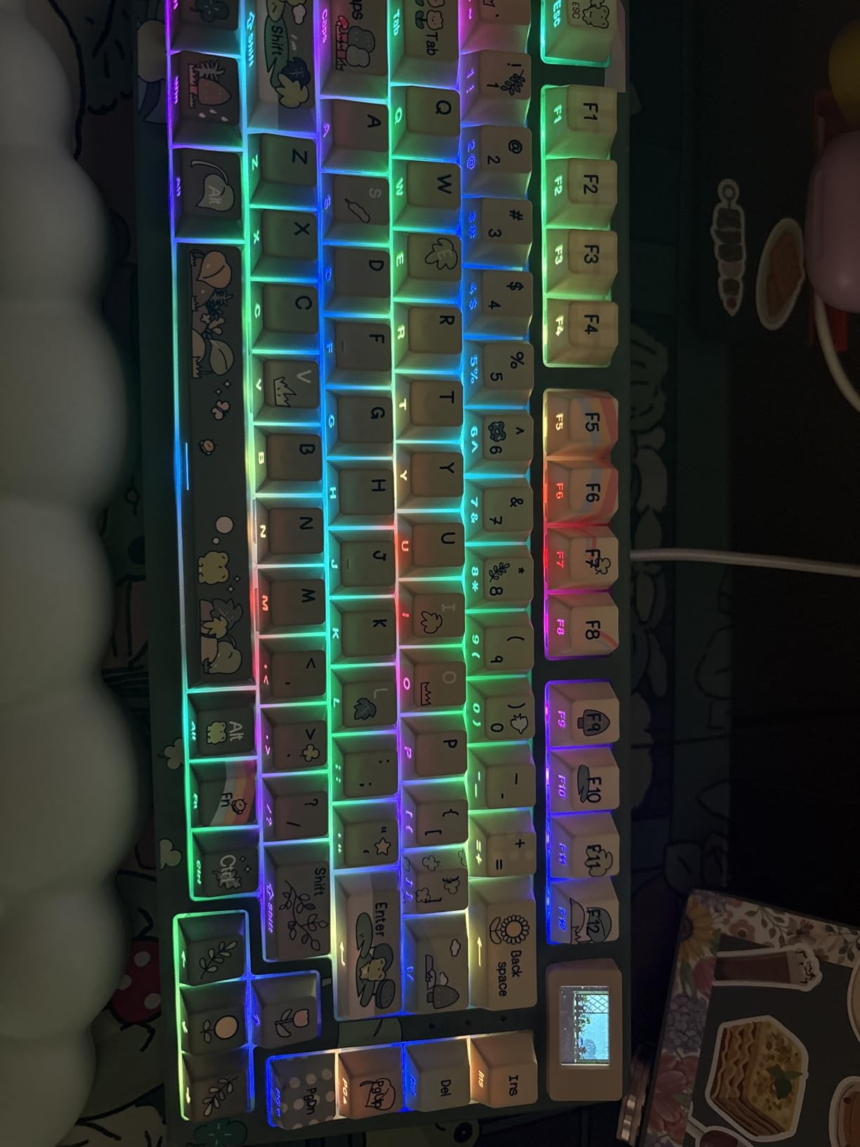 Womier SK80 75% Keyboard with Color Multimedia Display Mechanical Gaming Keyboard, Wired Hot Swappable Gasket Mount RGB Custom Key Board, Pre-lubed Stabilizer for Mac/Win, White Kanagawa customer photo 1