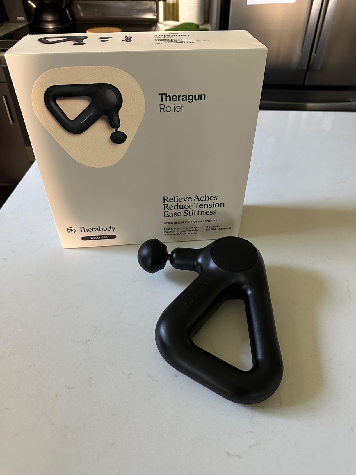 Therabody Relief Handheld Percussion Massage Gun - Easy-to-Use, Comfortable & Light Personal Massager for Every Day Pain Relief Massage Therapy customer photo 2
