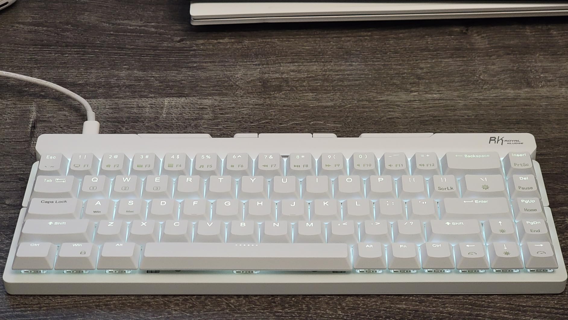 RK ROYAL KLUDGE F68 60% Foldable Low Profile Mechanical Keyboard, Wireless Mechanical Keyboard with Aluminum Body, Built-in Stand Holder, White Backlit, 68 Keys, Tactile Brown Switch customer photo 2