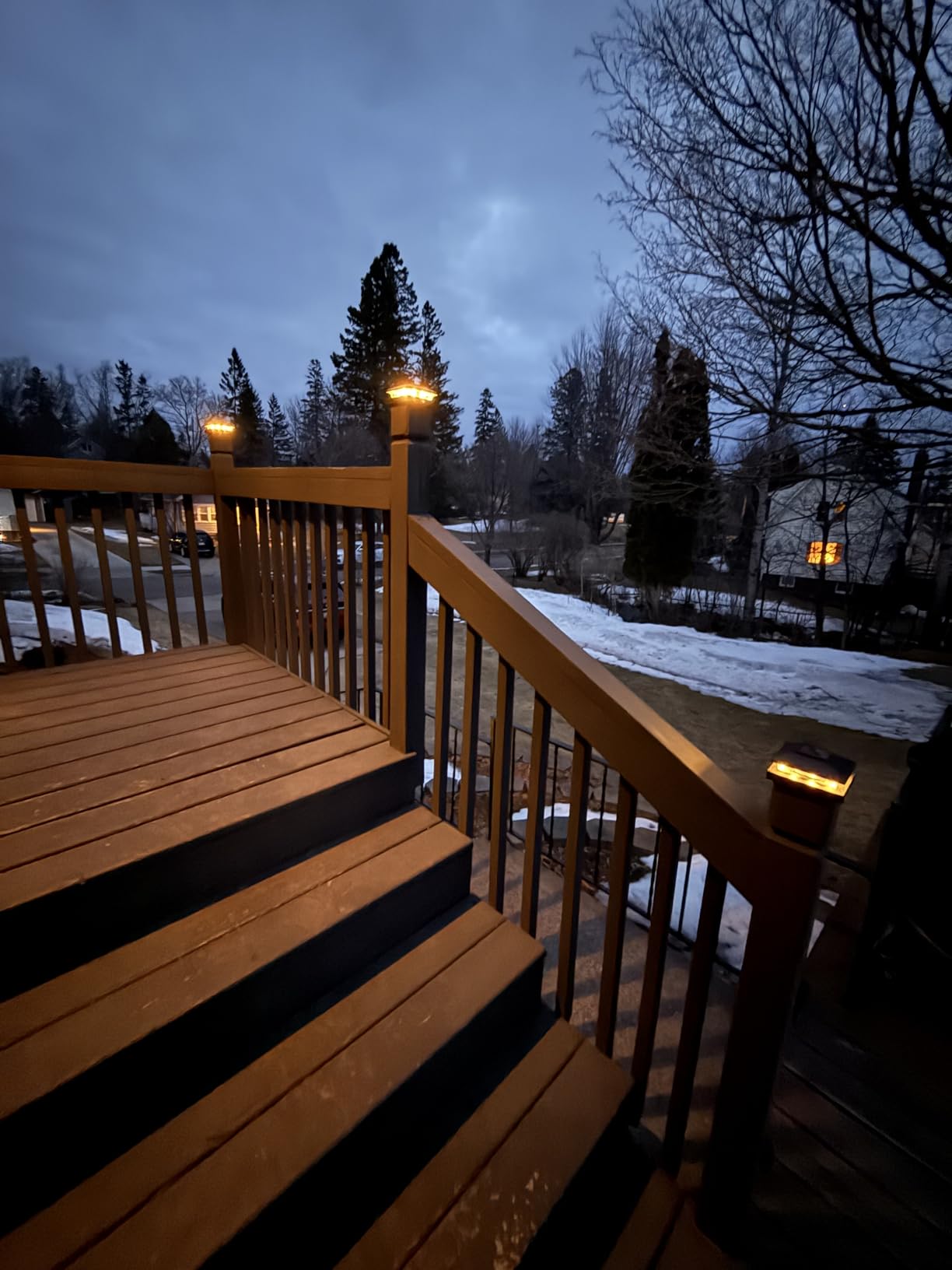 VOLISUN 4x4 Solar Post Cap Light 12pack, Solar Fence Post Lights Outdoor Waterproof for Wooden/Vinyl Post, Black Deck Post Cap Light Solar Powered with Warm White for Garden/Patio/Porch customer photo 2