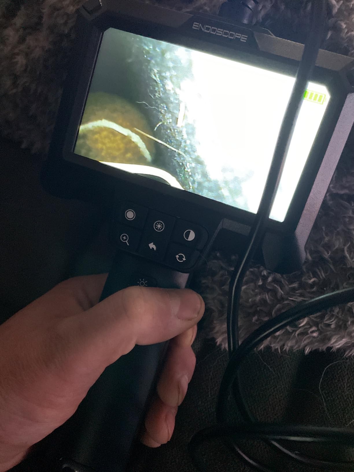 WINWEND Endoscope Camera with Light - IP67 Waterproof Borescope Camera with 8 Adjustable LED Lights | 4.3