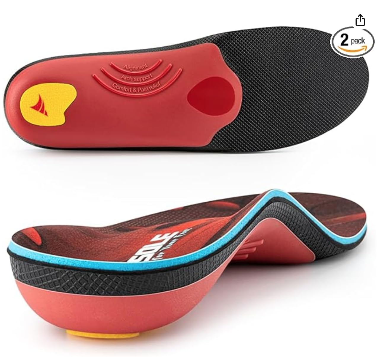 VALSOLE 250+ lbs Plantar Fasciitis High Arch Support Insole for Men Women,Heavy Duty Support Pain Relief Orthotics Insert,Relieve Flat Feet,High Arch,Foot Pain,Standing All Day Boot Work Shoe Insole customer photo 2