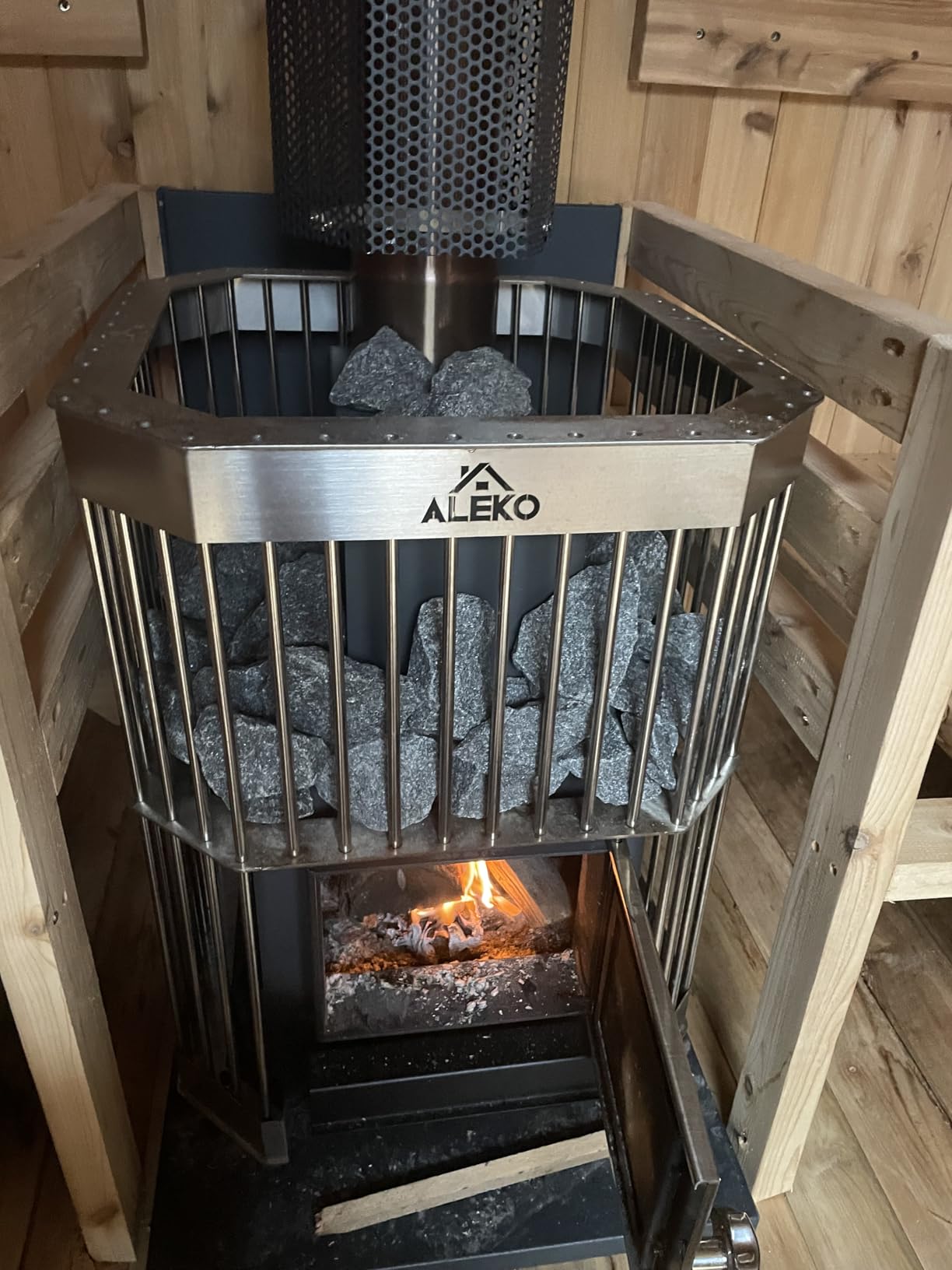 ALEKO Sauna Heater Wood Fire and Chimney Kit | Equivalent to 9-15 kW Electric Heater customer photo 1
