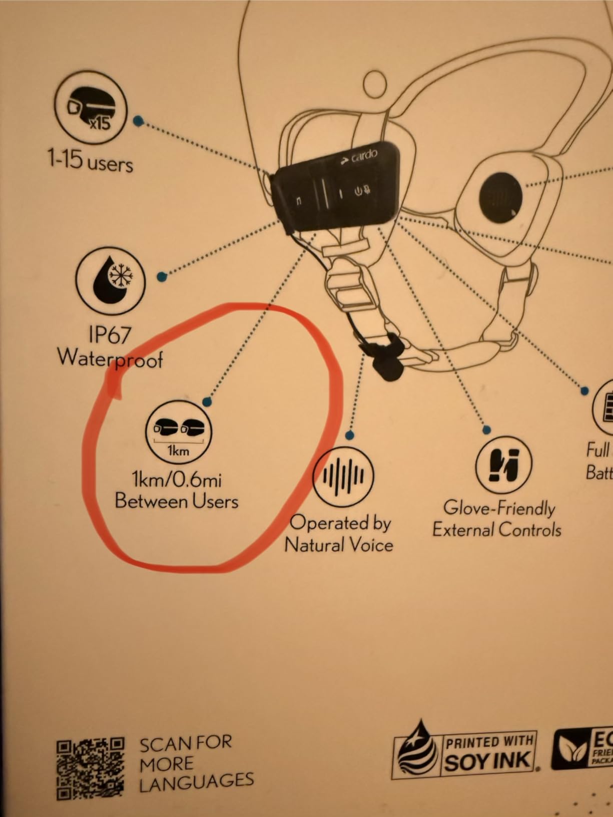 Cardo Packtalk Outdoor Helmet Communication System for Skiing, Snowboarding, Mountain Biking, Cycling and Other Outdoor Activities customer photo 2