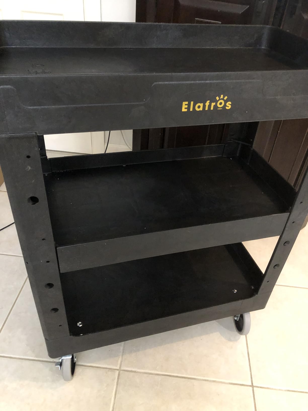 ELAFROS 3 Shelf Heavy Duty Utility Cart, 34