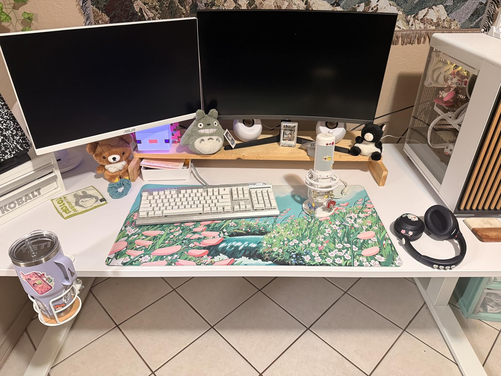 Japanese Desk Mat Riverside Full Moon Desk Pad Black Red Large Mouse Pad Gaming Mousepad Extended XXL Keyboard Pad 31.5 x 15.7 in Laptop Computer Mouse Keyboard Mat for Office Desk Decor customer photo 2