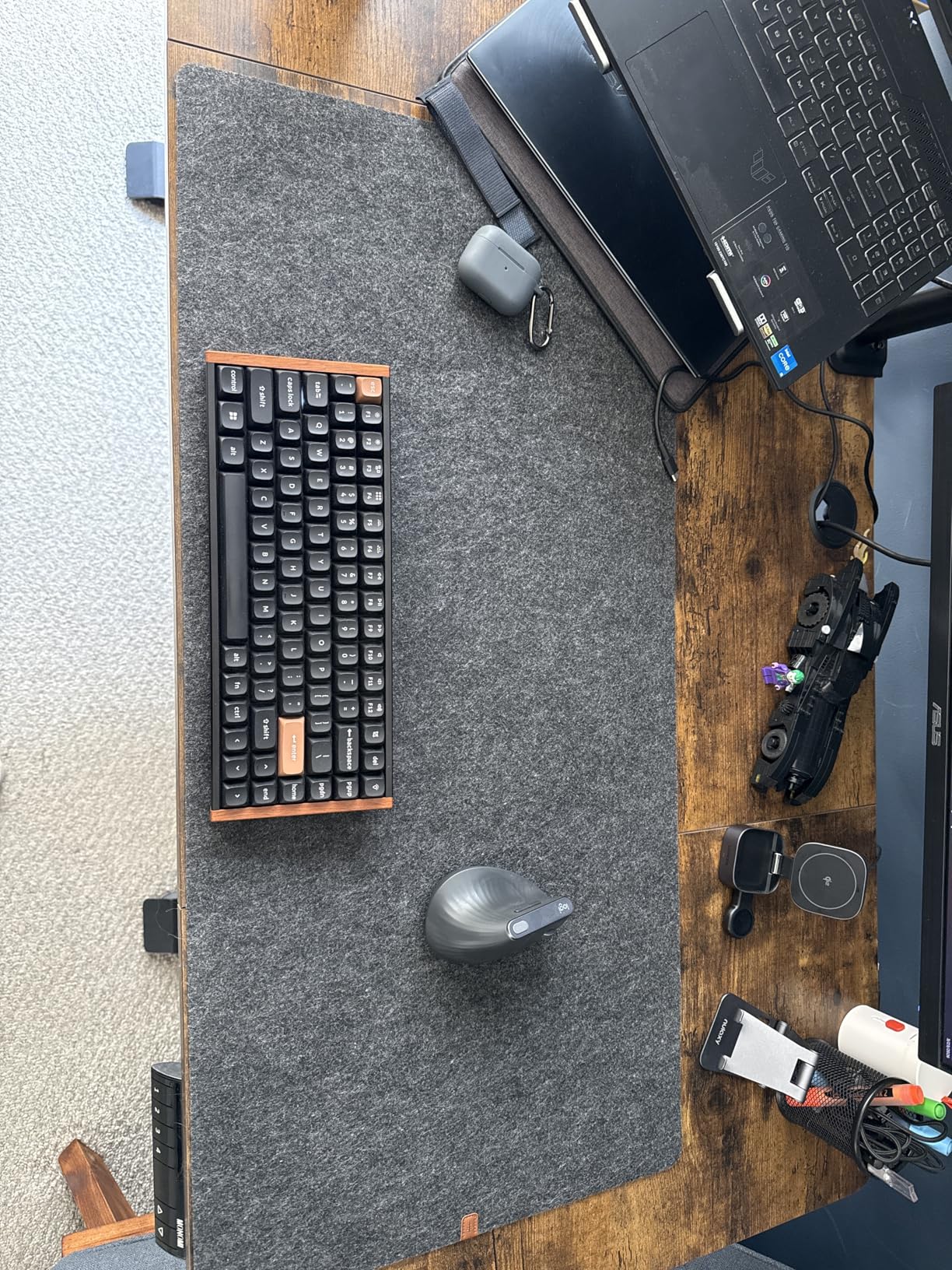 Nordik Large Felt Desk Mat - Charcoal - 35 x 17 inch - Full Desk Keyboard Mat - Computer Desk Mat for Keyboard and Mouse Pad - Desktop Mat - Large Felt Desk Pad customer photo 1