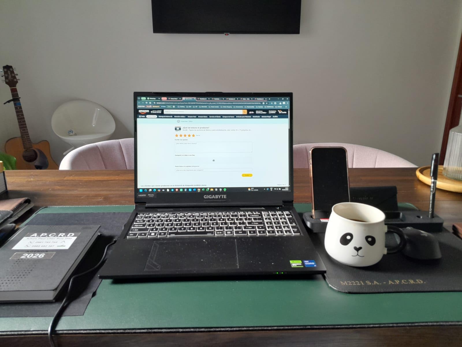 Nordik Felt and Leather Desk Mat Non-Slip - Green - 35 X 17 Inch - Dual Layer - Felt and Vegan Leather Desk Pad - Document Organizers - Blotter and Desktop Mat - Protector Laptop Matt for Desktop customer photo 2