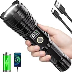 Flashlights High Lumens Rechargeable, 100,000LM LED Super Bright Flash Light, Zoomable Linternas with LCD Digital Display, 5 Mode, Waterproof, Powerful Tactical Flashlight for Emergencies Camping Gift customer photo 1