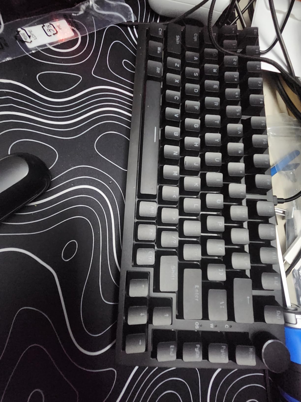 Attack Shark ajazz AK820 Mechanical Gaming Keyboard with Knob 75% Keyboard Hot Swappable Type-C Wired Gasket 5-Layer Noise Absorbing Foam White LED Backlit NKRO Linear Red Switch for PC/Win/Mac-Black customer photo 2