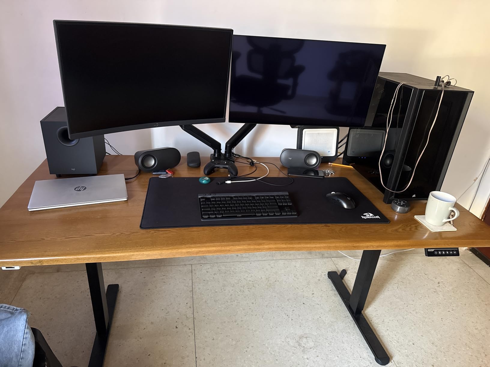 ErGear Dual Motor Standing Desk Frame, Electric Adjustable Legs Compatible Desktop Size 44