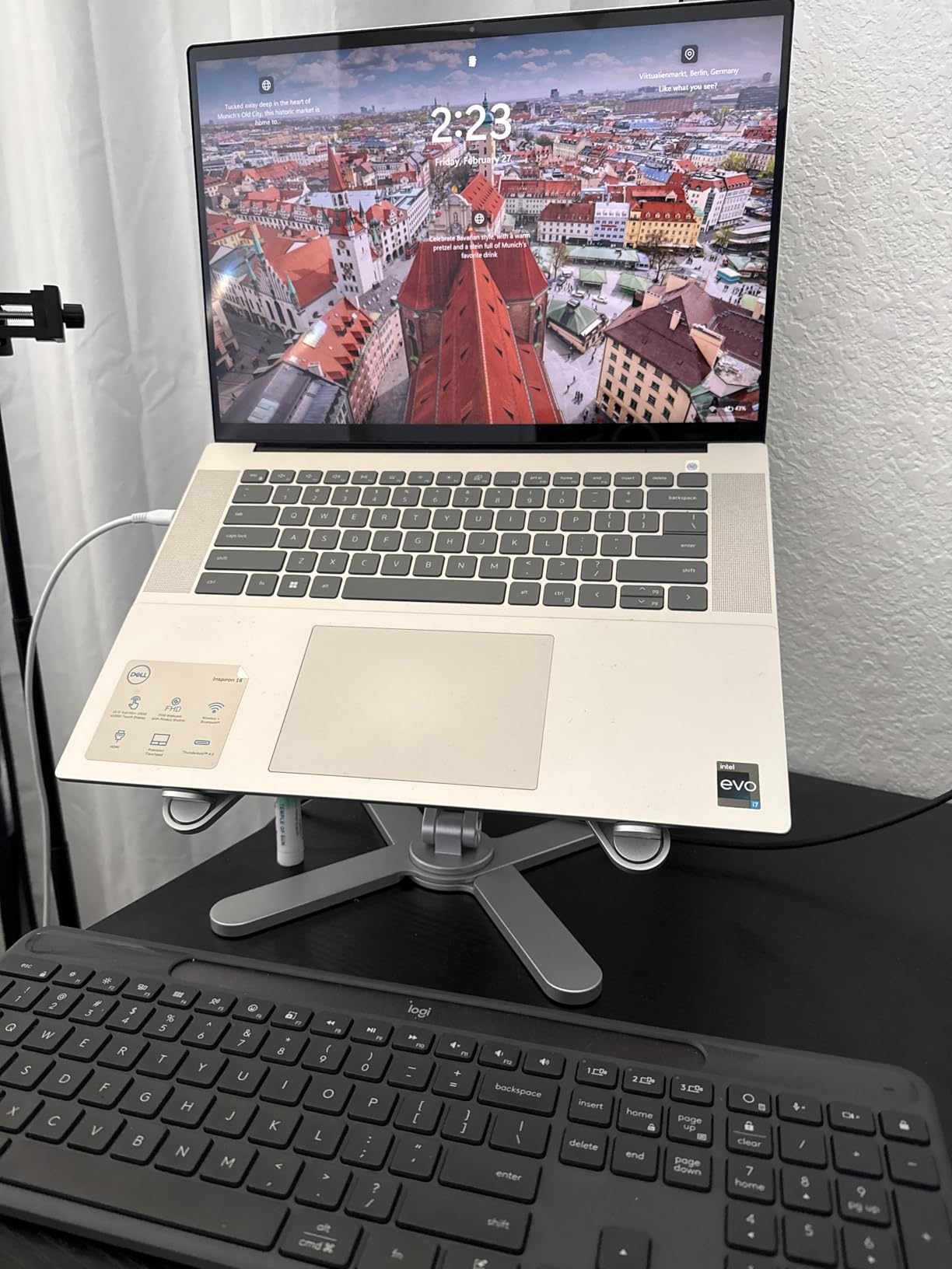 OMOTON LA10 360° Rotating Laptop Stand Riser for Desk, Ergonomic Foldable Computer Stand Adjustable Height Angles for Collaborative Work, Easy Storage Fit Macbooks,All Laptops up to 16 inches, Silver customer photo 2