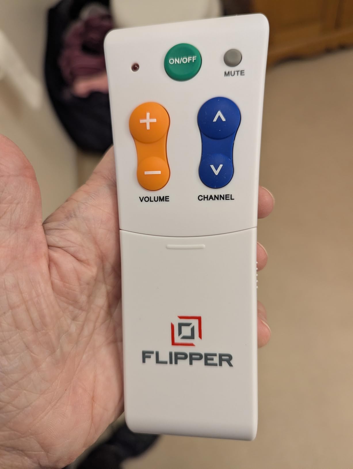 Flipper Big Button Universal TV Remote for Seniors, Dementia - Works Both TV Only or TV & Cable (STB) Set Up - Favorites, IR Devices Spectrum, Xfinity, Samsung, Vizio, LG customer photo 2