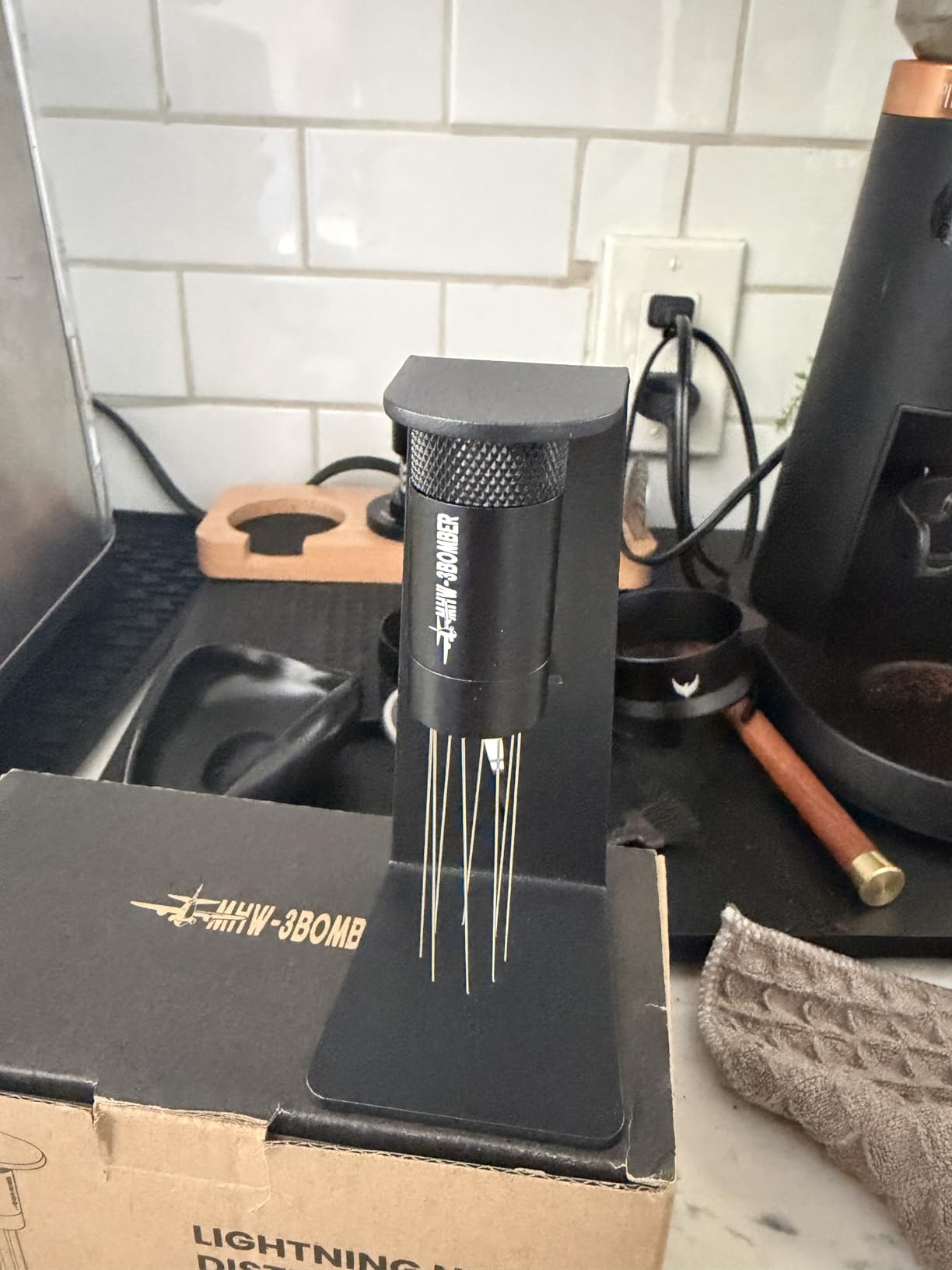 MHW-3BOMBER WDT Tool Espresso Distribution Tool with Magnetic Stand, Adjustable Needle Range, 0.4mm Stainless Steel Needles (8+6 Spare), Anti-Clumping Coffee Stirrer for 51/54/58mm Portafilter, T6126 customer photo 2