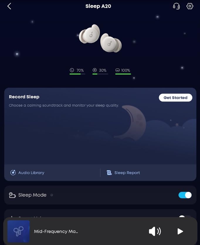 Soundcore Sleep A20 by Anker Sleep Earbuds, 30dB High-Frequency Noise Reduction, Small Earplugs for Side Sleepers, 80H Playtime, Stream Content via Bluetooth 5.3, Sleep Monitor, Personal Alarm customer photo 2
