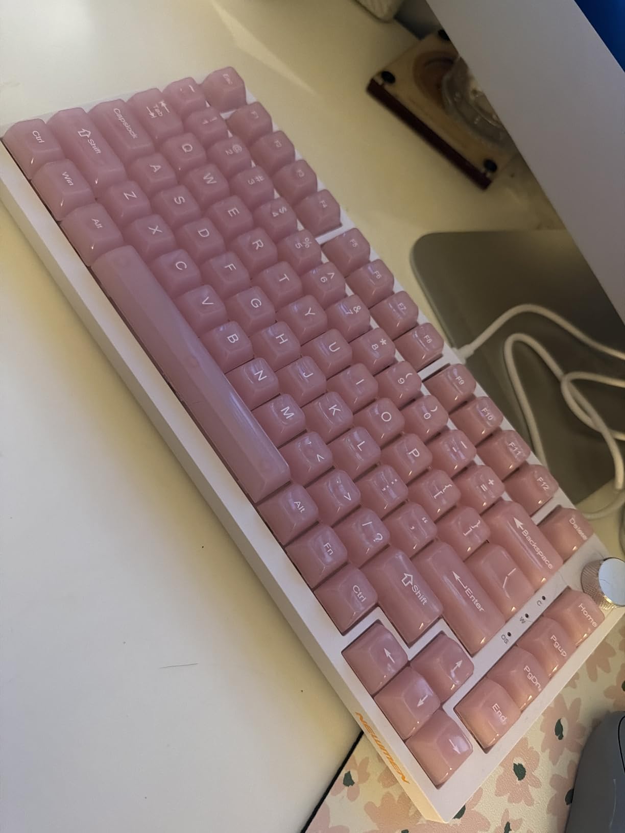 Newmen GM326 75% Percent Mechanical Keyboard, Wired Mini Backlit Hot Swappable Gaming Mechanical Keyboard with Knob, 82 Keys Anti-Ghosting Compact Black Gaming Keyboards for PC Win Mac, Red Switch customer photo 1