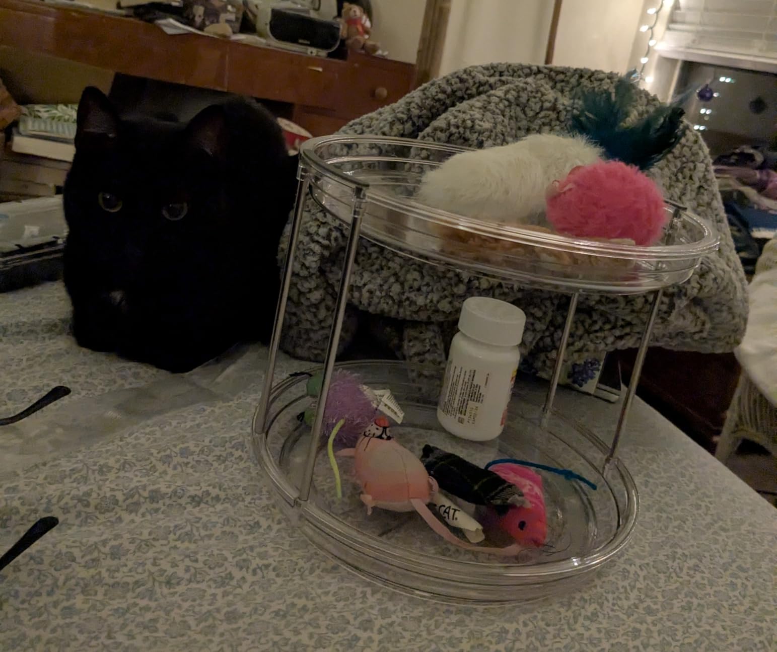 LAMU 2 Tier Lazy Susan Turntable Organizer 9.25