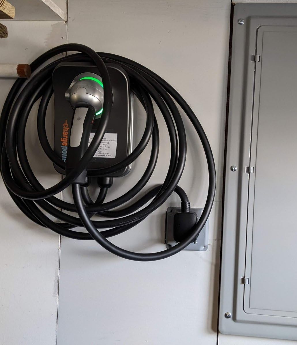 ChargePoint HomeFlex Level 2 EV Charger NEMA 14-50 NACS Plug for Tesla Electric Vehicles - Wall-Mount Fast & Smart Indoor or Outdoor Charging Station for Home, Compatible w/ Tesla Models 3, Y, S & X customer photo 1