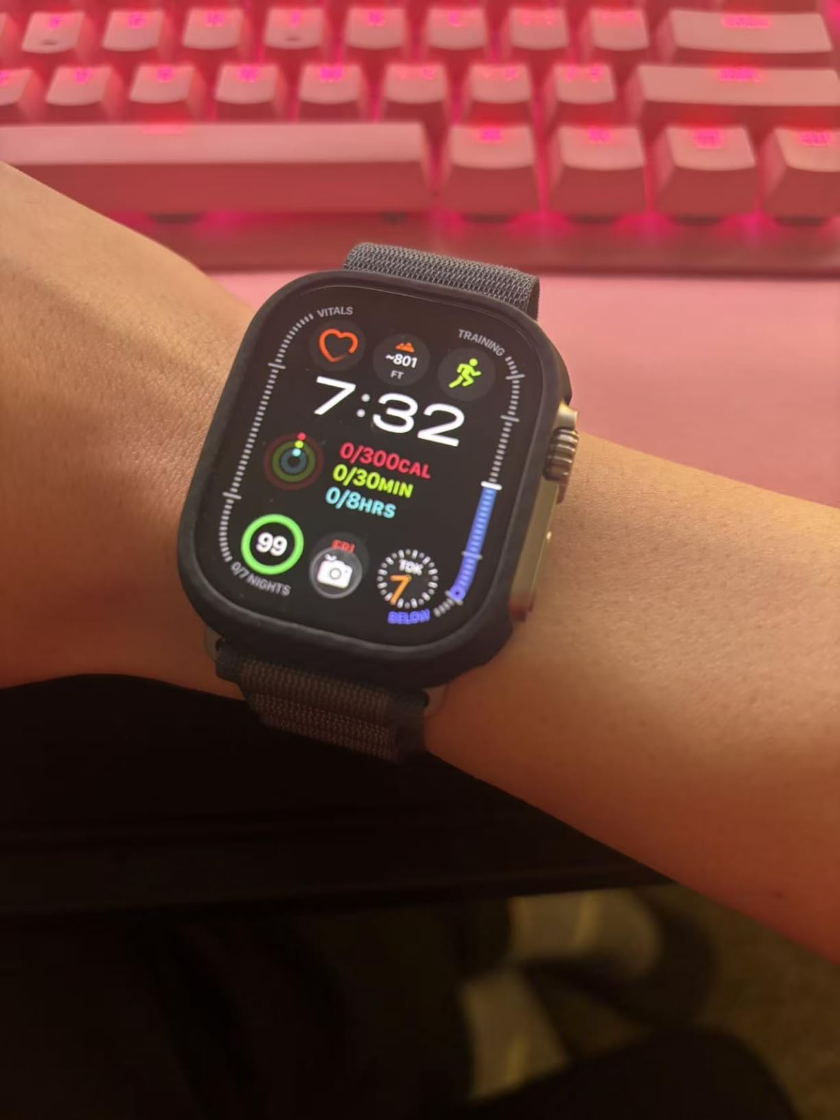 Apple Watch Ultra 2 GPS + Cellular 49mm Smartwatch with Rugged Titanium Case & Blue/Black Trail Loop S/M customer photo 1