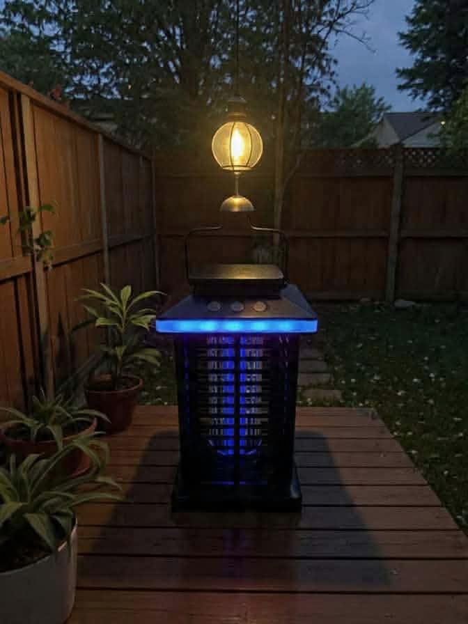 Bug Zapper Outdoor, Mosquito Zapper 2 in 1 Portable & Rechargeable Bug Zapper Outdoor with 5000mAh Battery & LED Night Light, 4000V Electric Fly Zapper for Outside, Patio, Backyard, Garden customer photo 2
