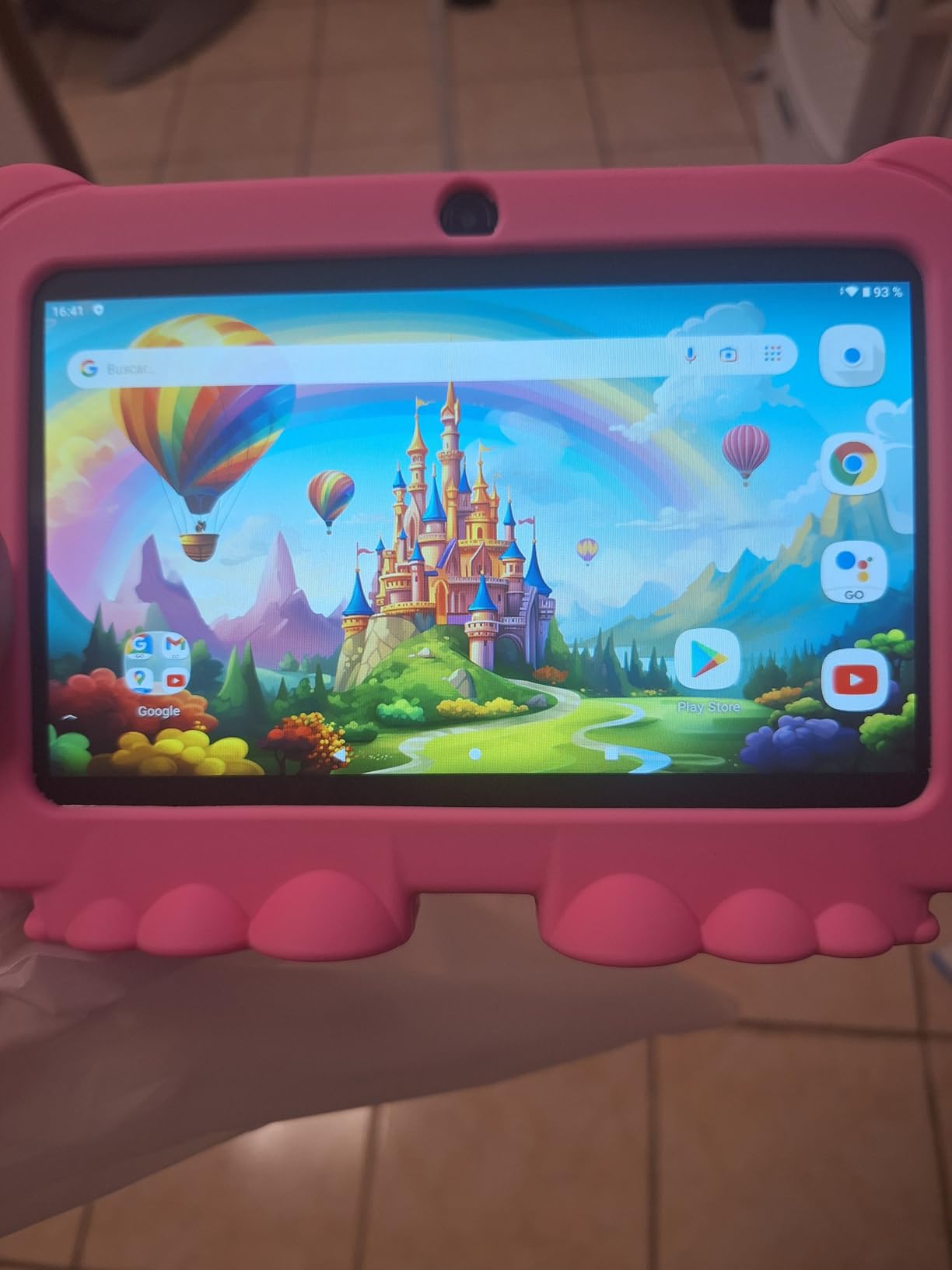 Kids Tablet 7 inch Android 12, 4GB RAM 32GB ROM, 512GB Expandsion, with Parental Control, WiFi, Bluetooth, Dual Camera with Silicone Case, Pink customer photo 1