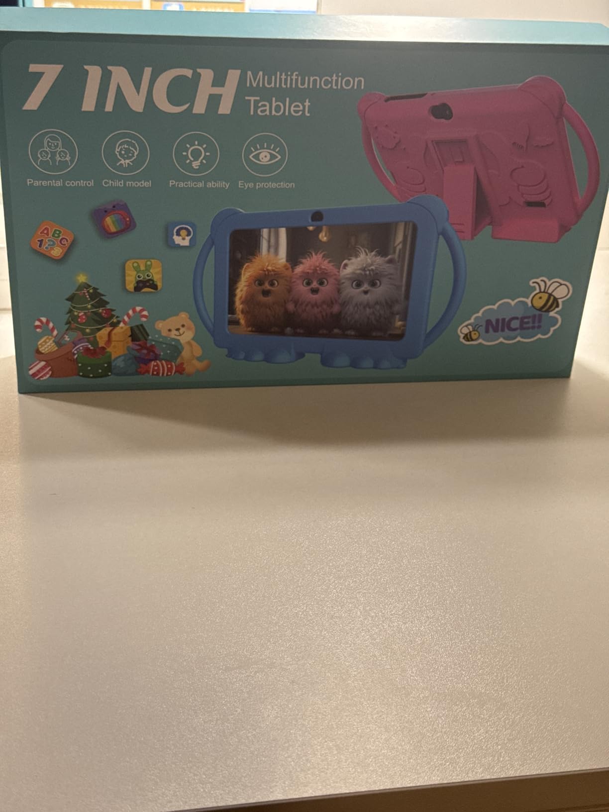 Kids Tablet 7 inch Android 12, 4GB RAM 32GB ROM, 512GB Expandsion, with Parental Control, WiFi, Bluetooth, Dual Camera with Silicone Case, Pink customer photo 2