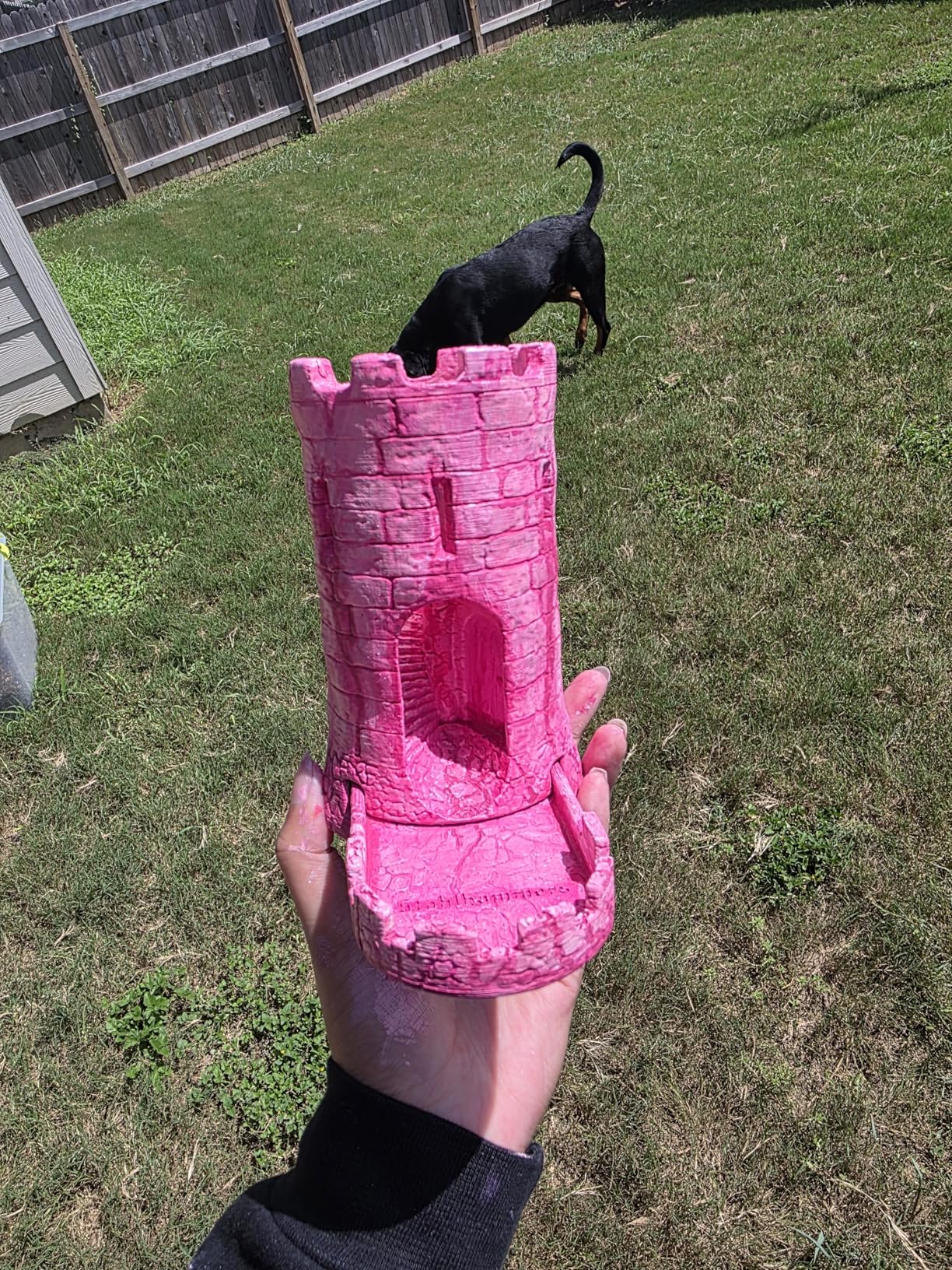 Dice Tower & Tray for Rolling and Randomizing Dice for DND, Pathfinder, and Other D&D RPG Roleplaying Games with Storage Compartment customer photo 1