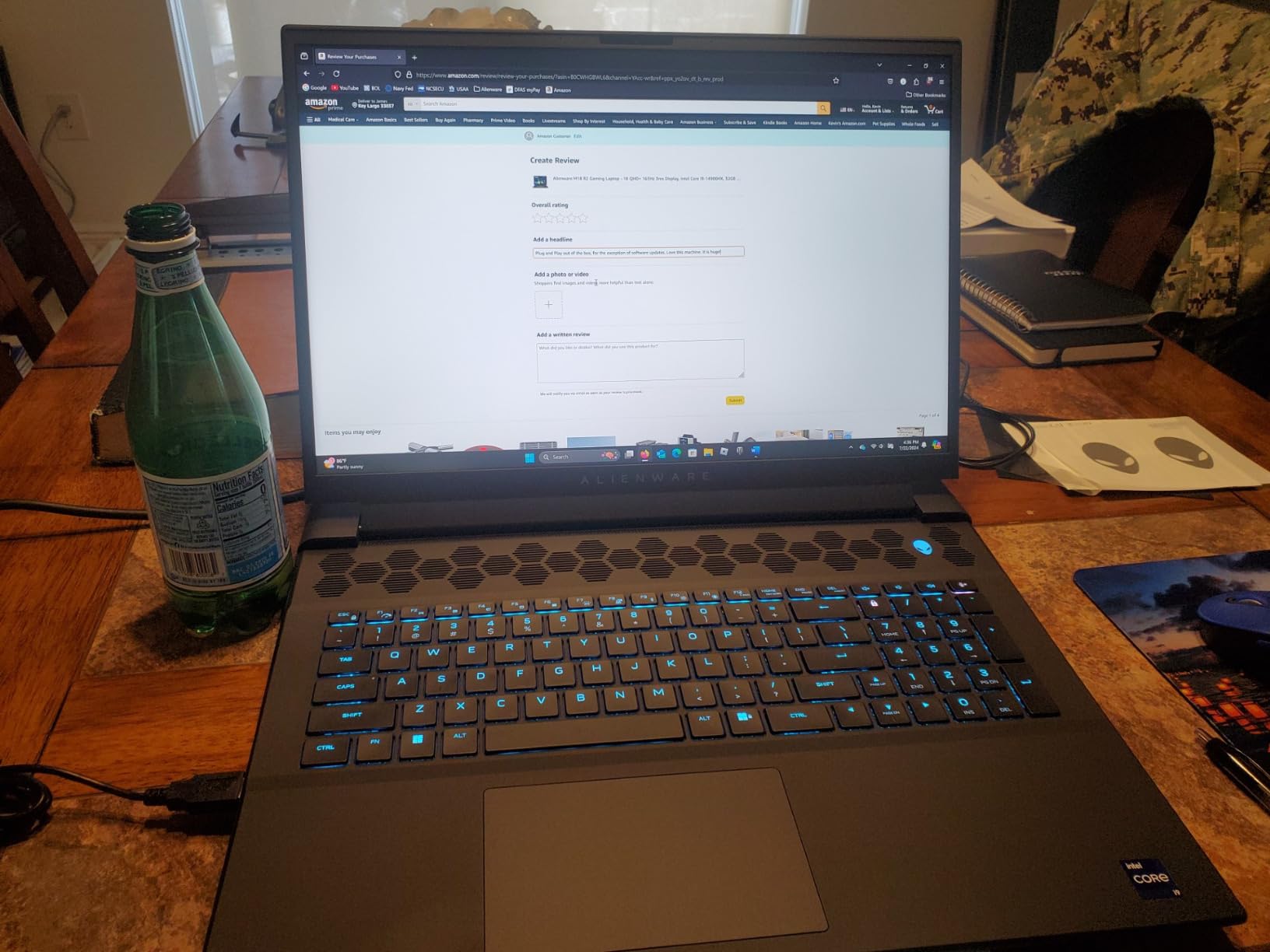 Alienware M18 R2 Gaming Laptop - 18 QHD+ 165Hz 3ms, Intel Core i9-14900HX, 32GB DDR5 RAM, 1TB SSD, NVIDIA GeForce RTX 4080 12GB GDDR6, Windows 11 Home customer photo 1
