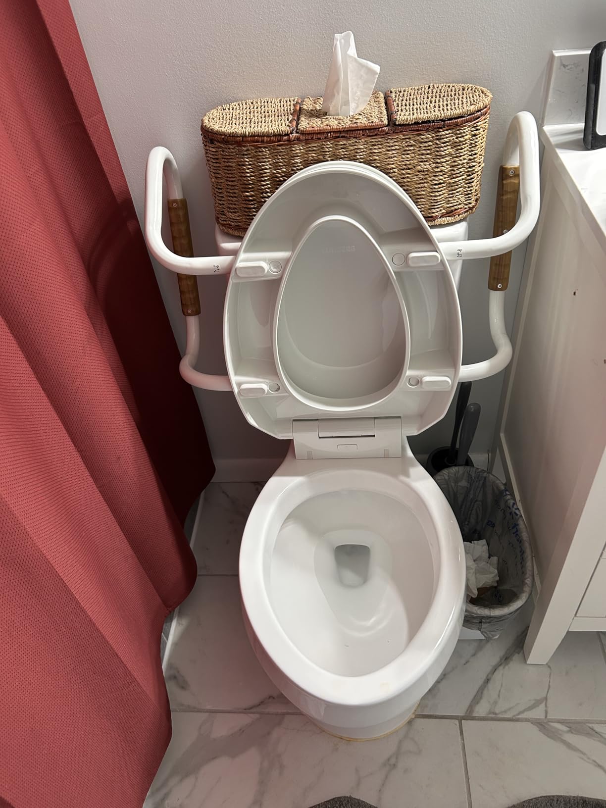 Lunderg Raised Toilet Seat with Handles - Elongated - Easy to Install Toilet Seat Risers for Seniors - Adds 3 Inches & Works like the one you've always used - Elegant design - No Hospital Vibe customer photo 1