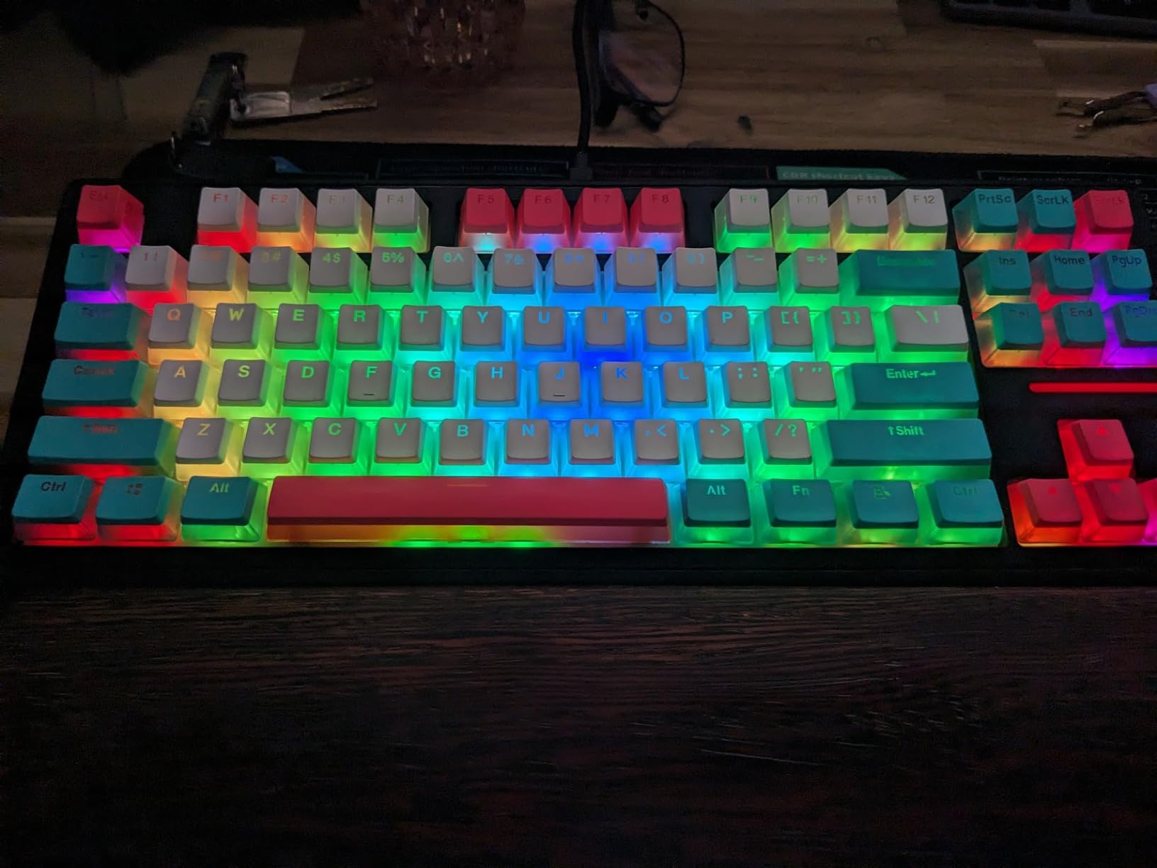 75% Custom Barebones Keyboard kit Gasket Mouted，Blank DIY Silent TKL Mechanical Gaming Keyboard PCB Hot Swappable 3pin/5pin Switch with South-Facing RGB for Win/Mac (M87 Kit-Black) customer photo 2