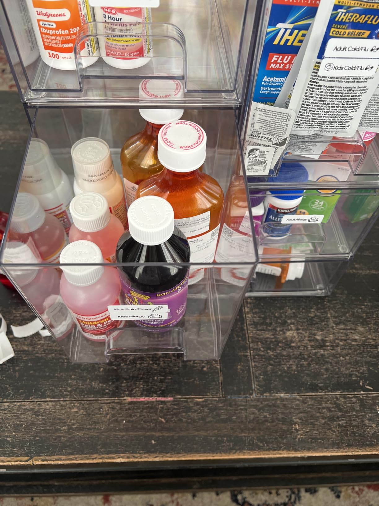 Vtopmart Stackable Storage Drawers Set of 6, Clear Plastic Organizer Bins for Bathroom Supplies, Ideal for Cabinet,Shelf, Pantry, Laundry Room Organization customer photo 2