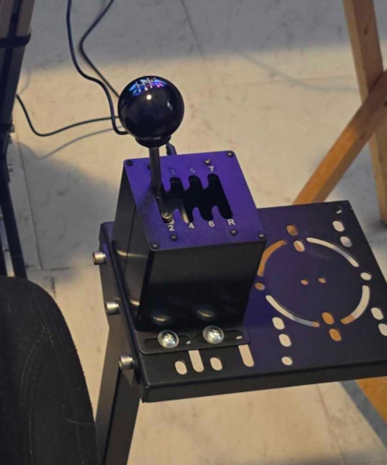 CNRAQR PC USB Simulator Shifter 7+R H Gear Shifter with L Shape Clamp Set for Gear shift PC Windows Steering Compatible with G29/G27/G25, T300RS/GT Wheel customer photo 1