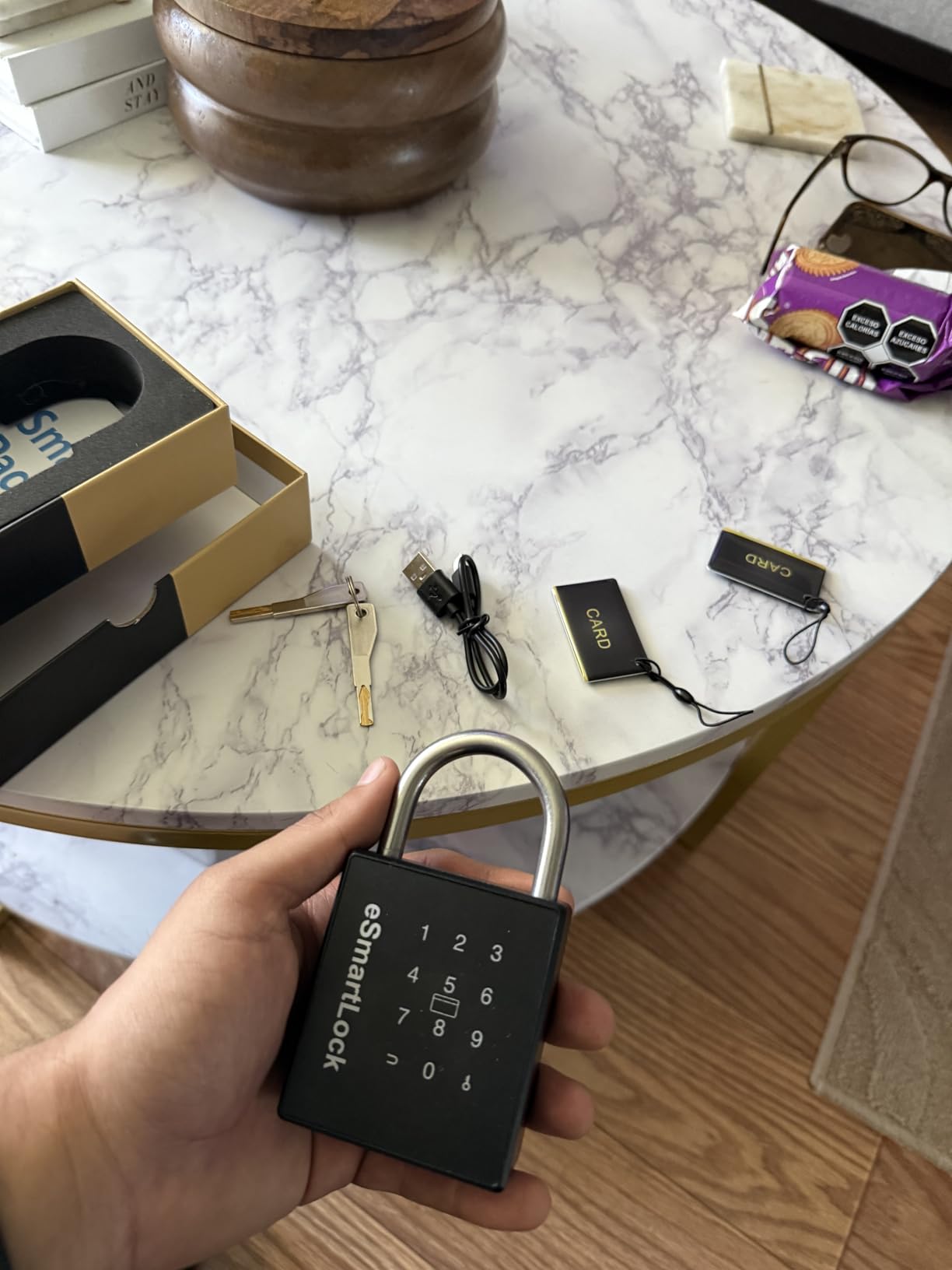 eLinkSmart Heavy Duty Smart Padlock with Key, Pad Lock with Code Keypad, Weatherproof Bluetooth RFID Keyless Electronic Digital Combination Lock for Gate Outdoor Fence Storage Unit Locker Shed Pool customer photo 1